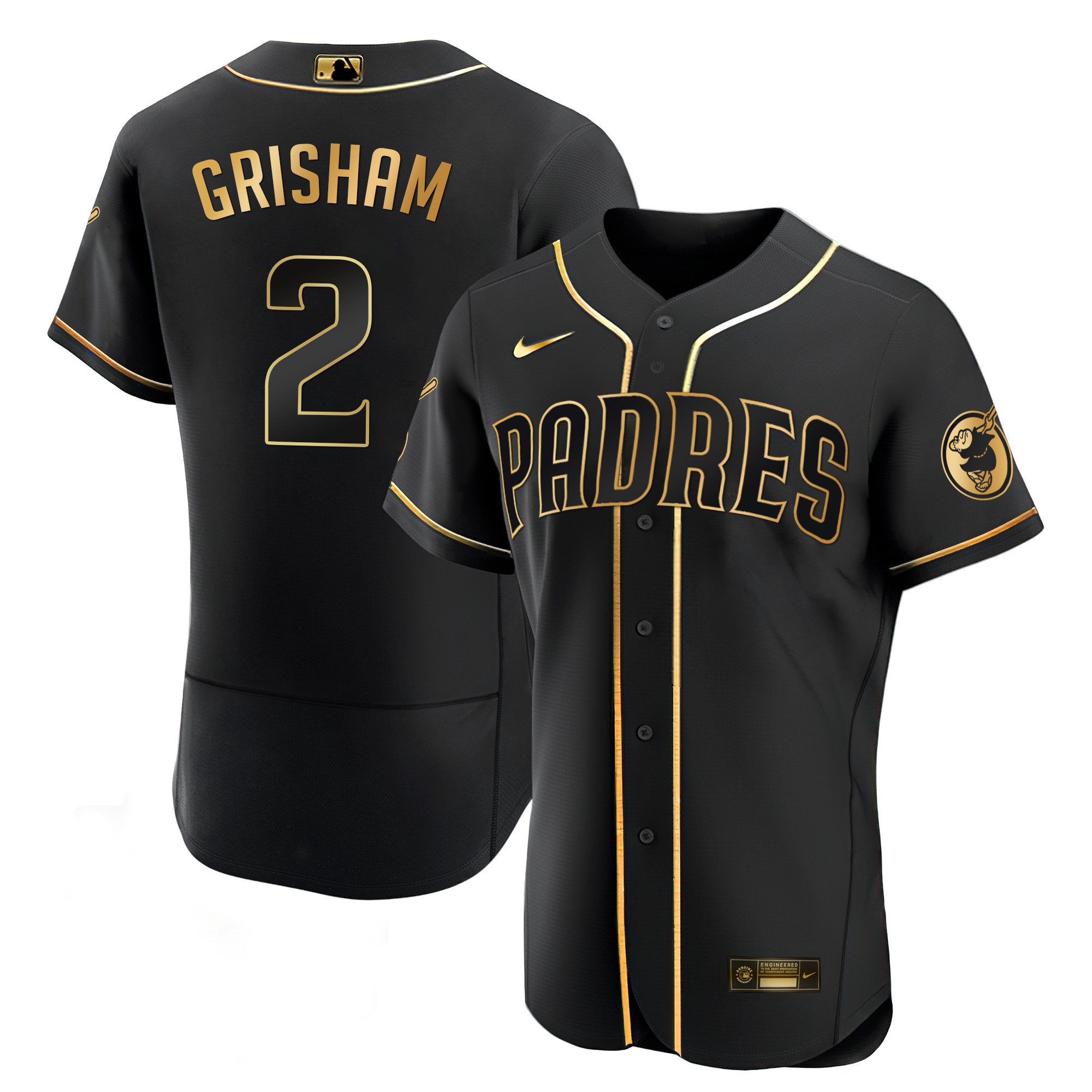 Trent Grisham Men's San Diego Padres Black Limited & Gold Flex Black Gold Jersey - All Stitched