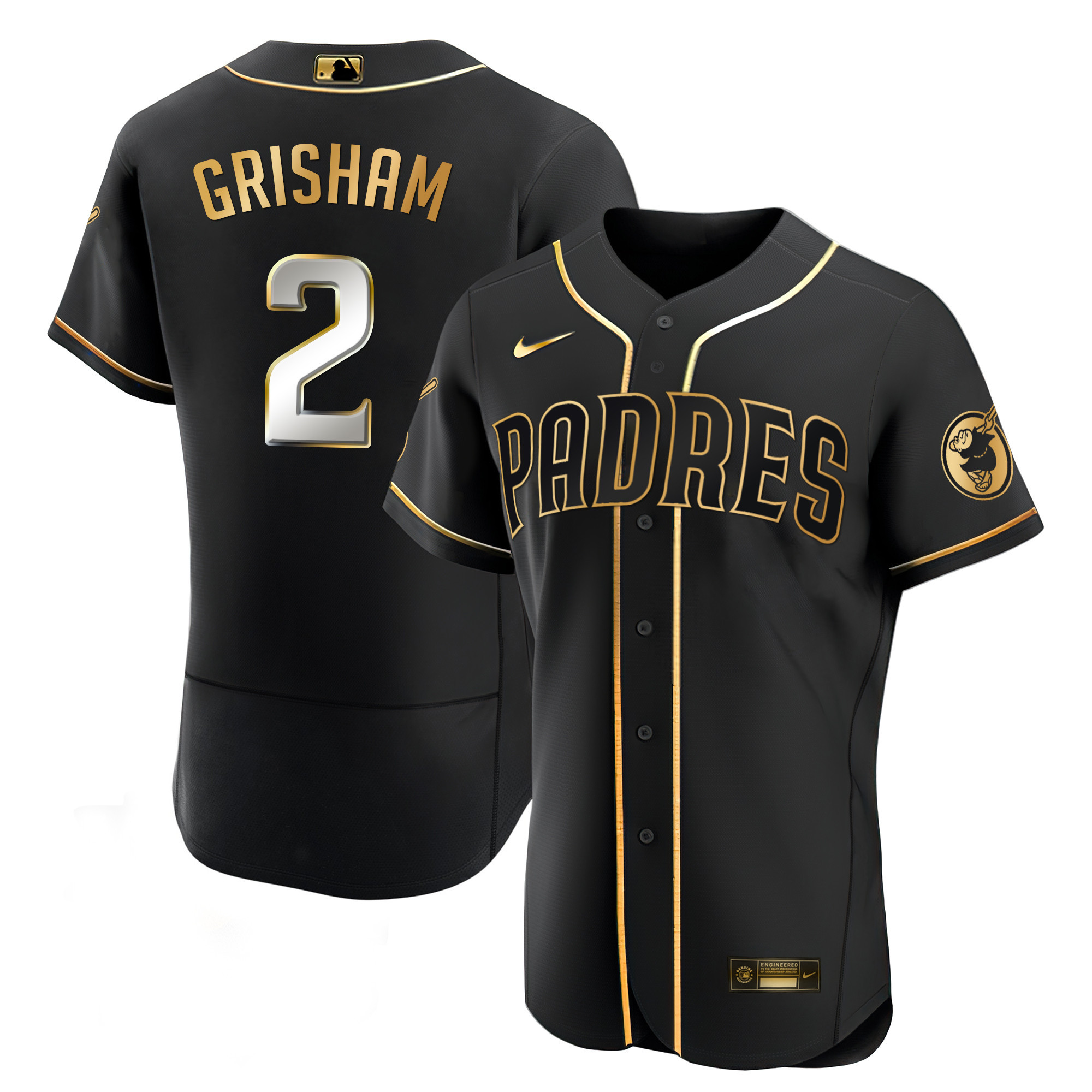Trent Grisham Men's San Diego Padres Black Limited & Gold Flex Black Limited Jersey - All Stitched
