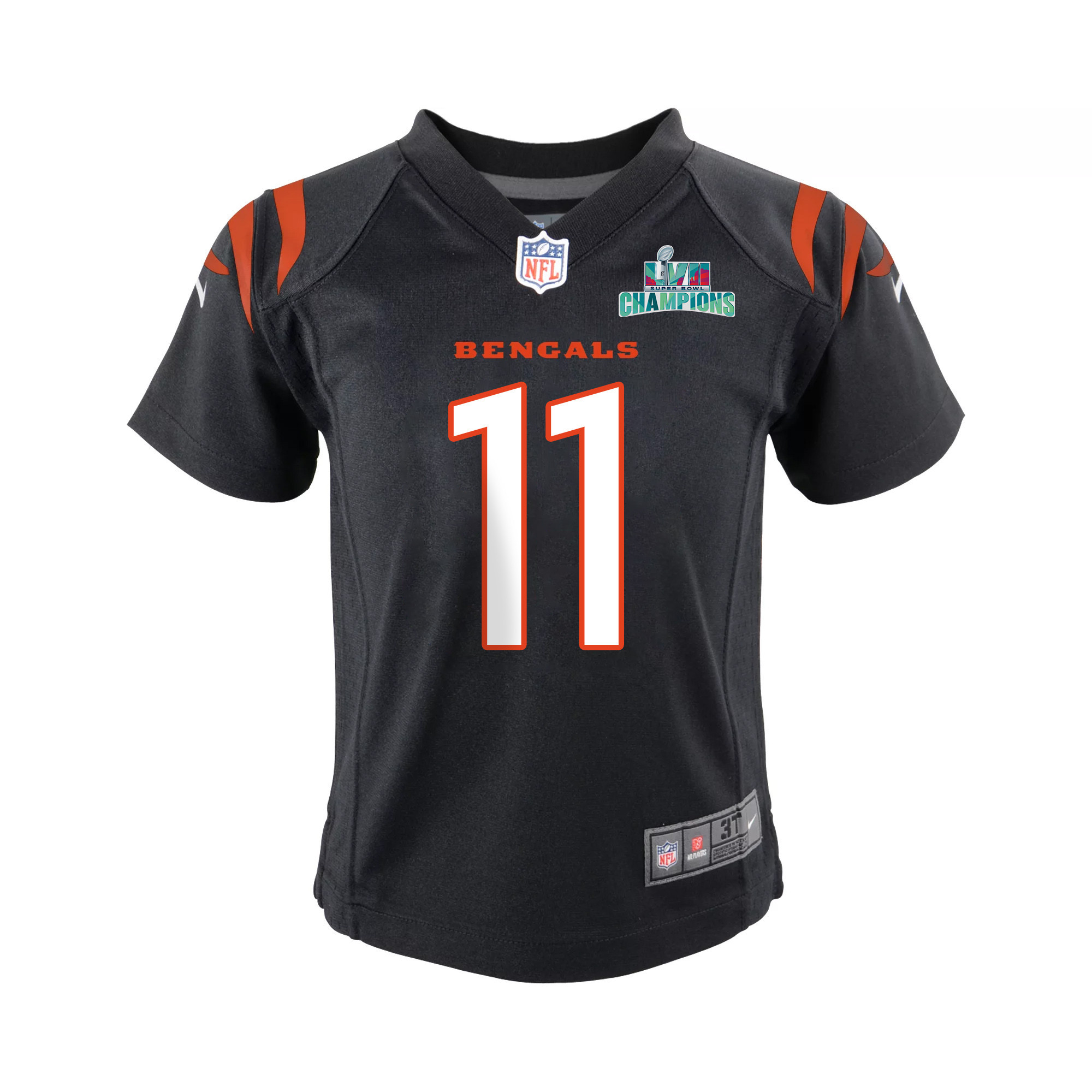Trent Taylor 11 Cincinnati Bengals Super Bowl LVII Champions Youth Game Stitched Jersey – Black