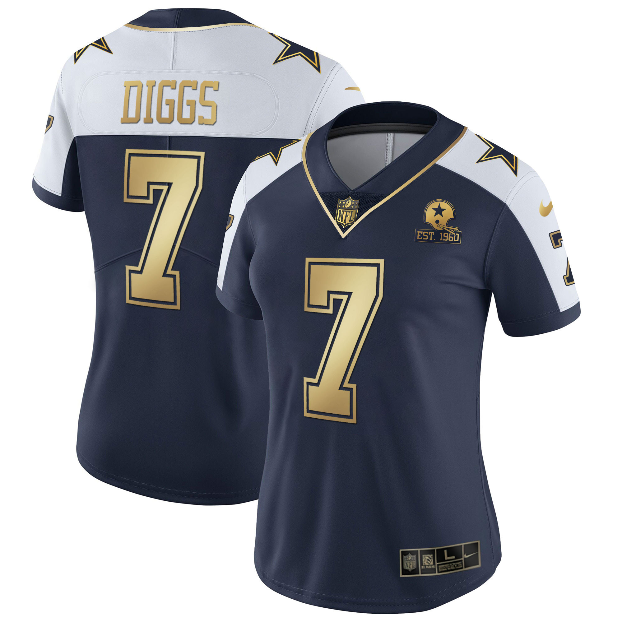 Trevon Diggs Dallas Cowboys Alternate Vapor Navy Gold Limited Jersey - All Stitched 