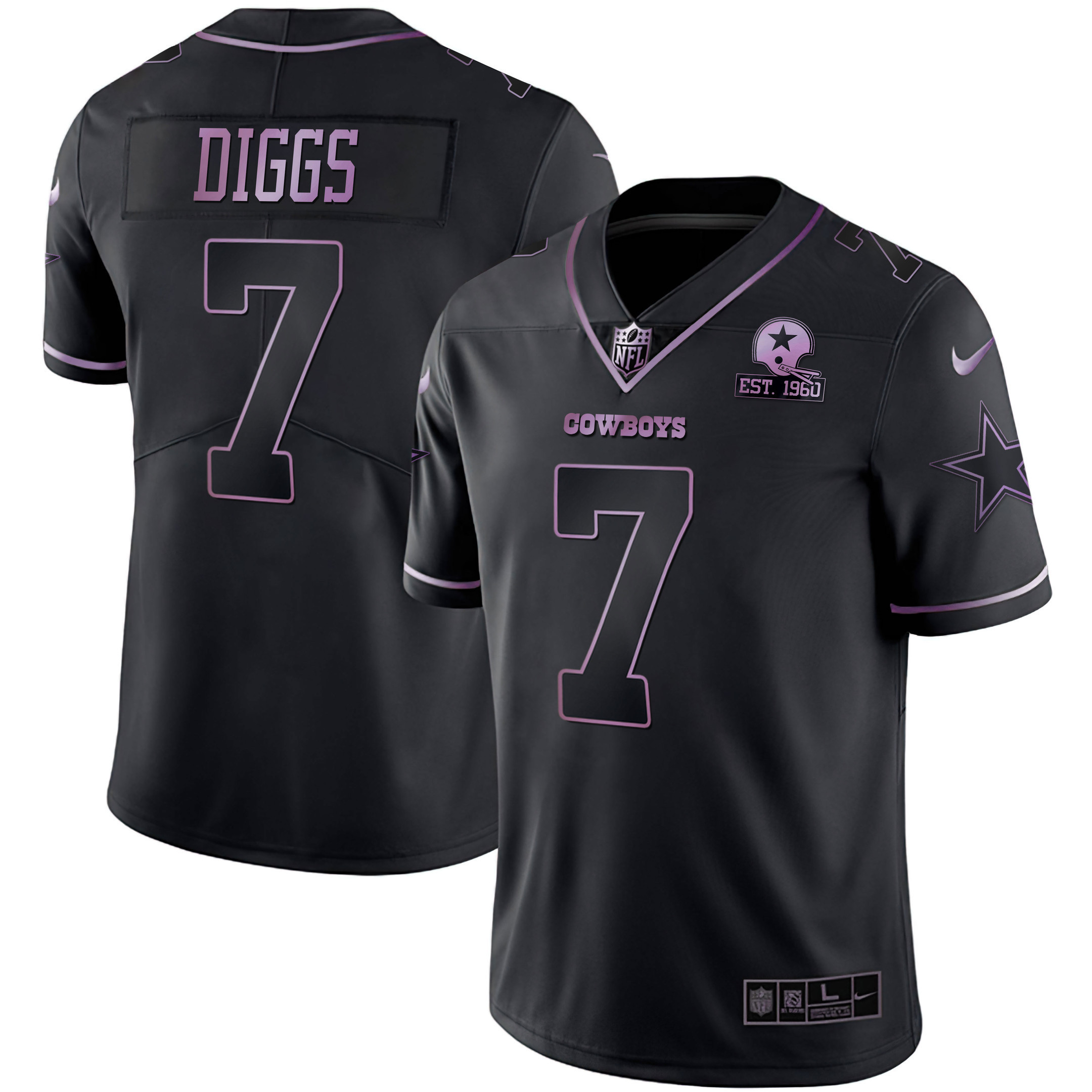 Trevon Diggs Dallas Cowboys Deep Purple Vapor Limited Est 1960 Patch Jersey - All Stitched 
