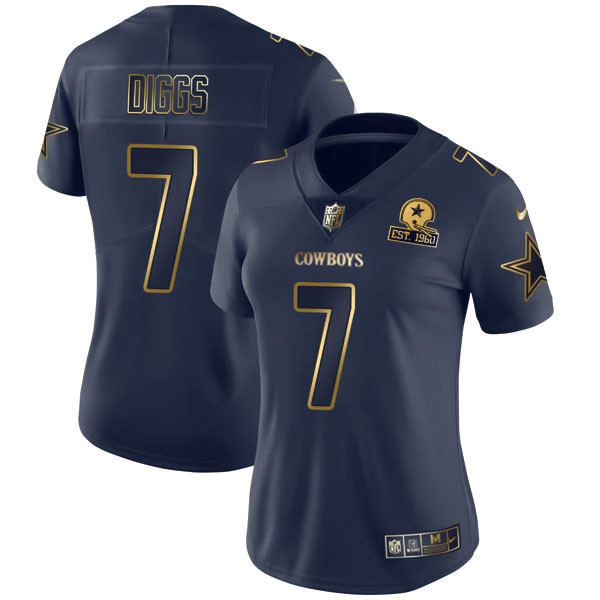 Trevon Diggs Dallas Cowboys Navy Gold Collection Jersey - All Stitched 