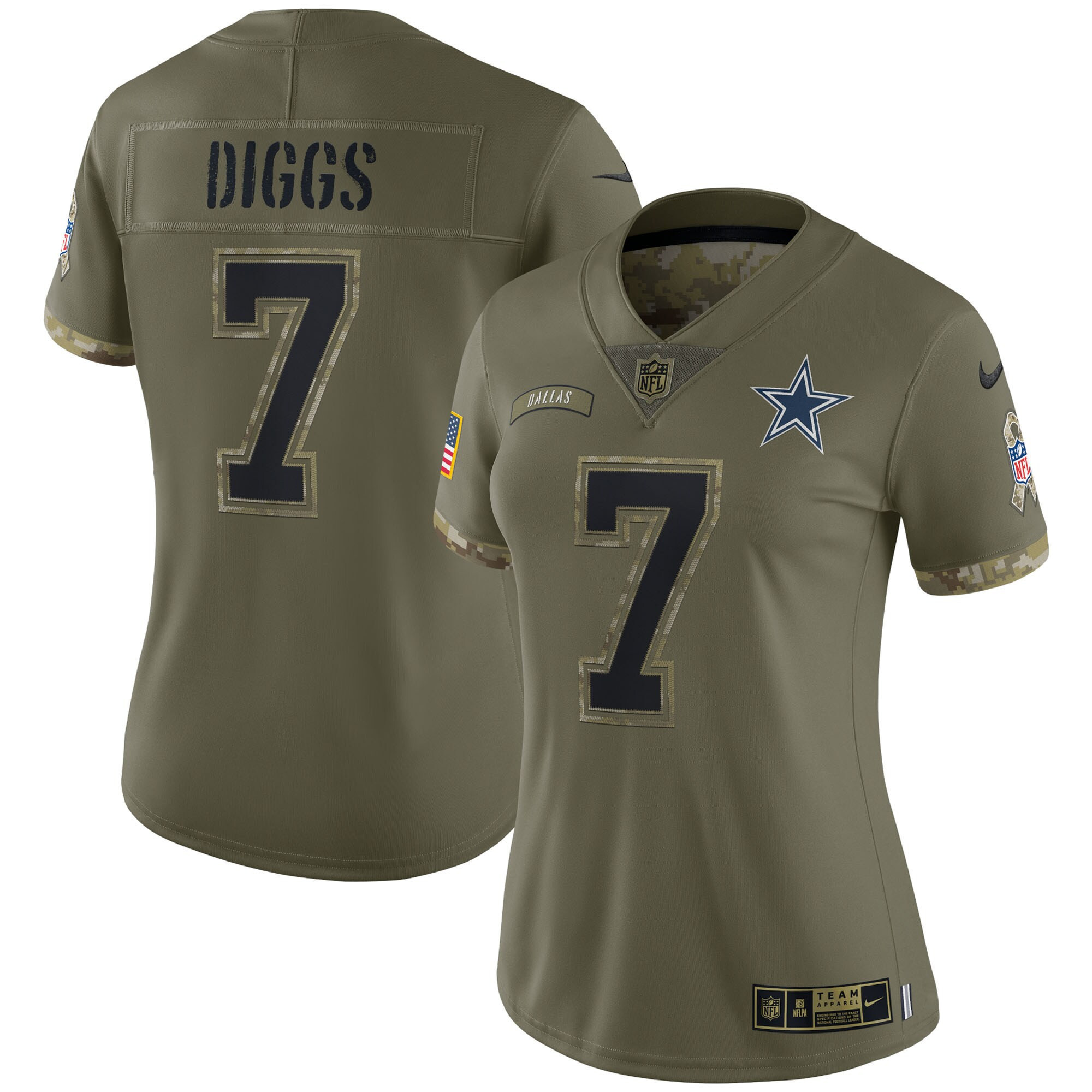 Trevon Diggs Dallas Cowboys Salute To Service 2022 Limited - Olive Jersey - All Stitched 