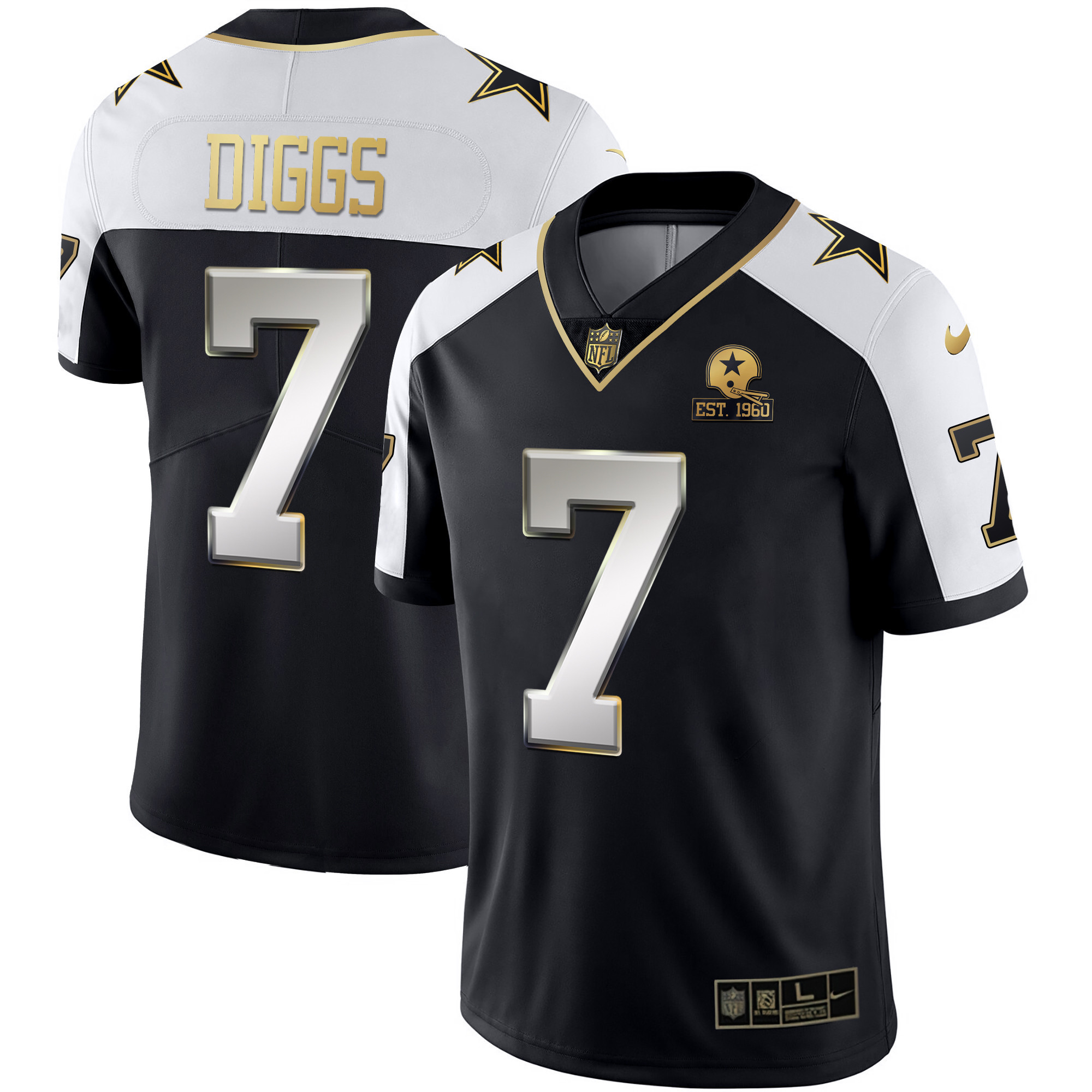 Trevon Diggs Men's Dallas Cowboys Alternate Vapor Black Gold & Navy Gold Limited Alternate Limited Jersey - All Stitched 
