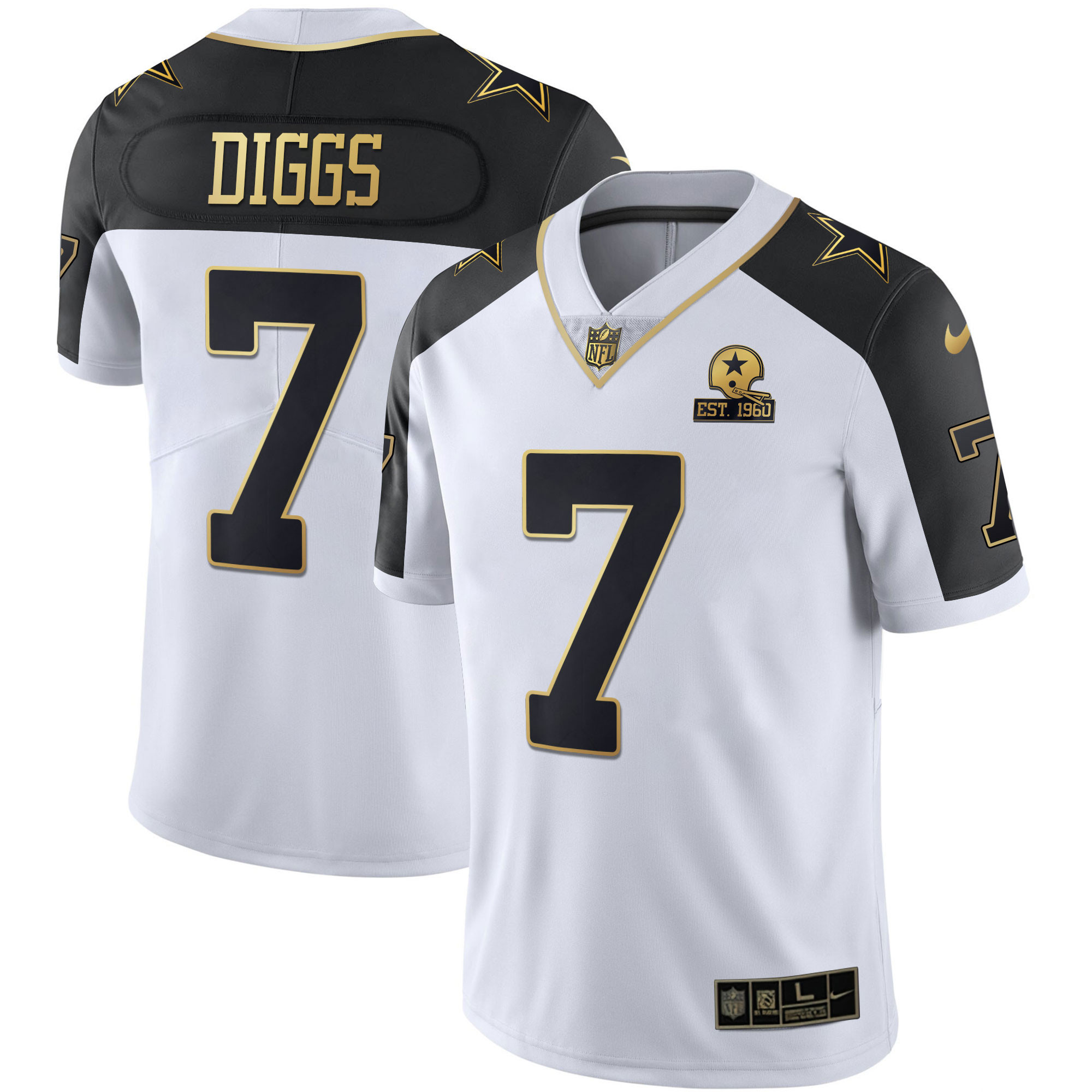 Trevon Diggs Men's Dallas Cowboys Alternate Vapor Black Gold & Navy Gold Limited Black Inverted Jersey - All Stitched 
