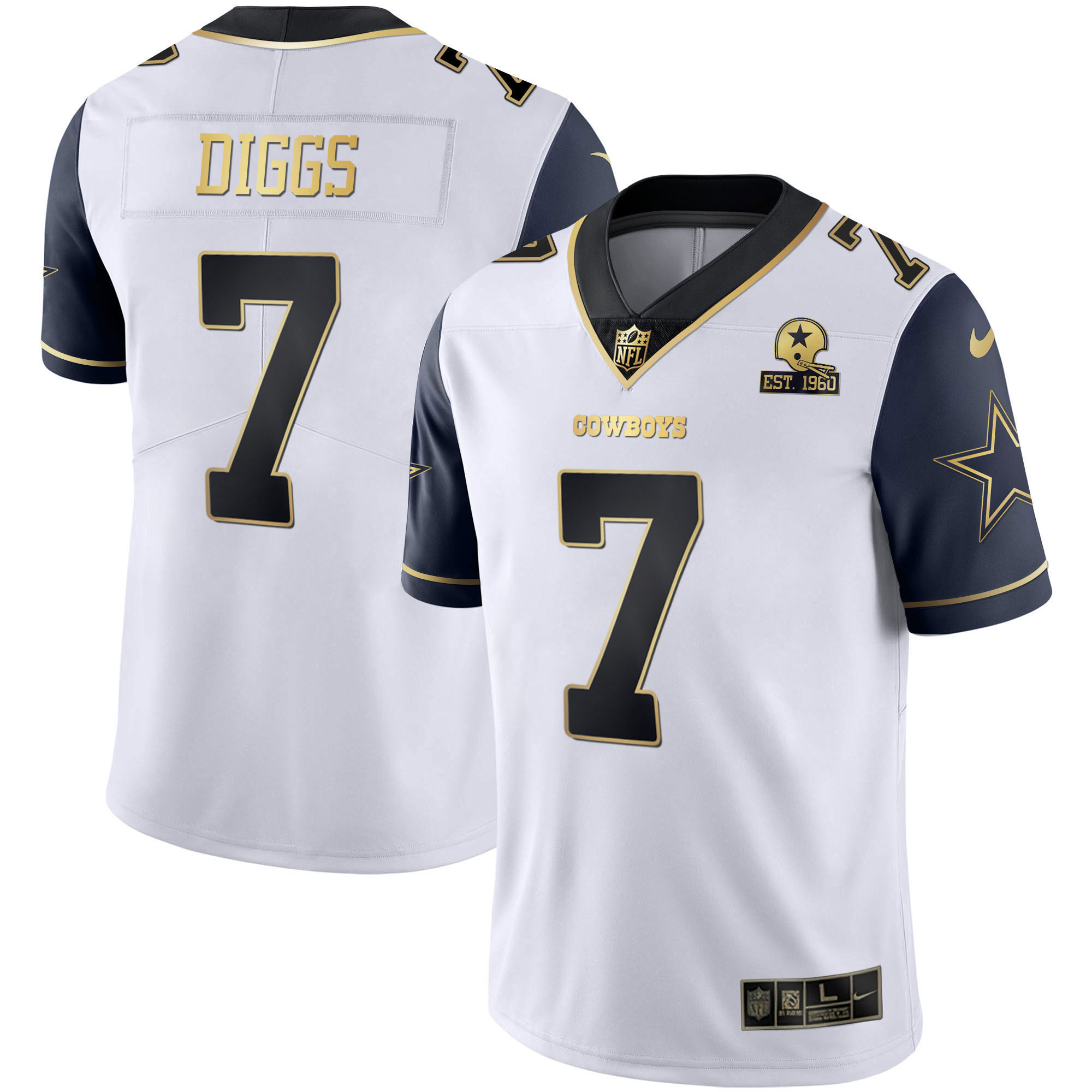 Trevon Diggs Men's Dallas Cowboys Alternate Vapor Black Gold & Navy Gold Limited Navy Color Rush Jersey - All Stitched 