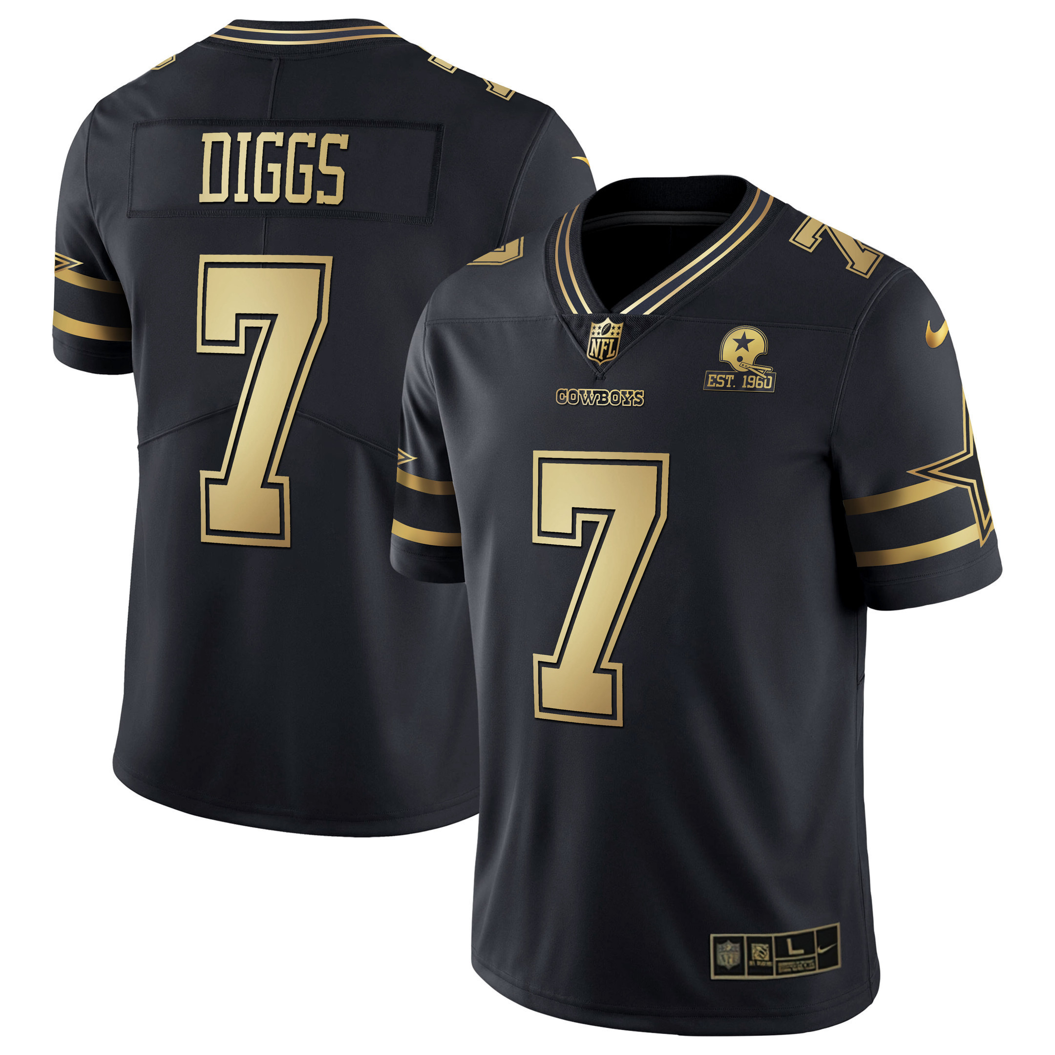 Trevon Diggs Men's Dallas Cowboys Black Gold Collection Vapor Gold Jersey - All Stitched 