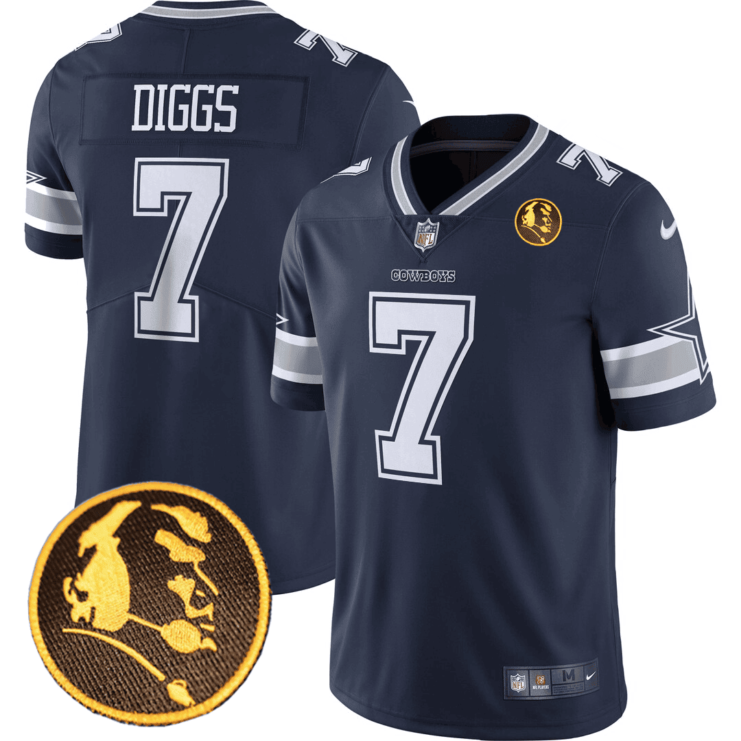 Trevon Diggs Men's Dallas Cowboys John Madden Honoring Patch Navy Jersey - All Stitched 