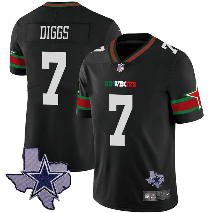 Trevon Diggs Men's Dallas Cowboys Mexico Vapor Black Star Jersey - All Stitched 