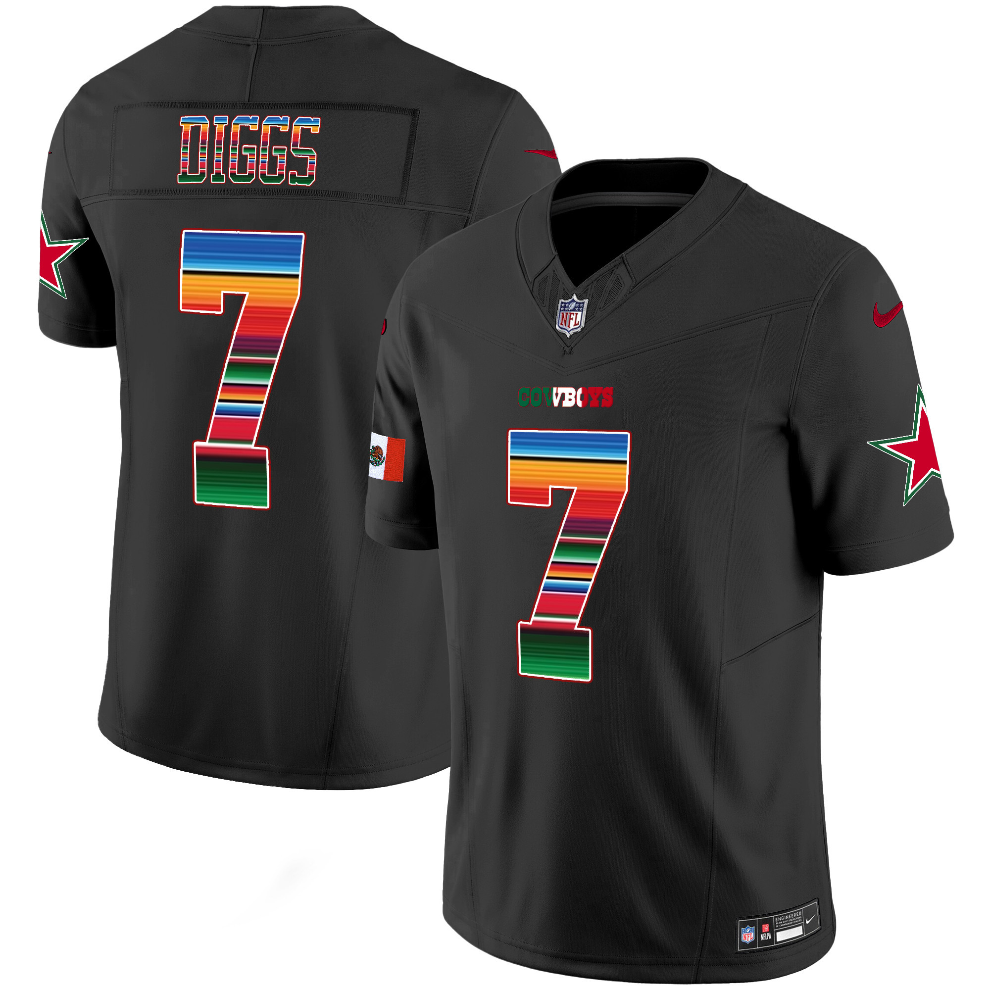 Trevon Diggs Men's Dallas Cowboys Mexico Vapor Limited Black Jersey - All Stitched 