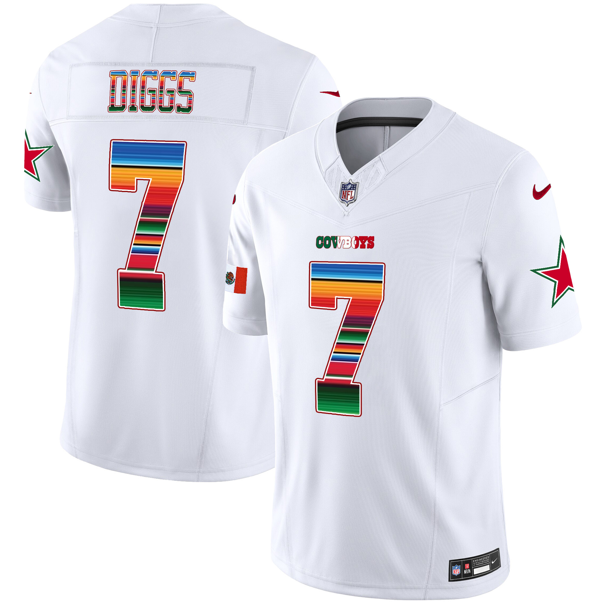 Trevon Diggs Men's Dallas Cowboys Mexico Vapor Limited White Jersey - All Stitched 