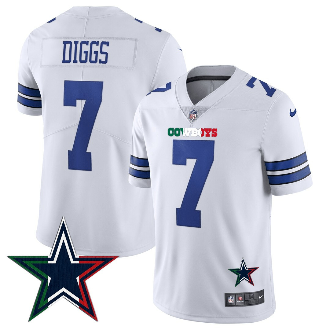 Trevon Diggs Men's Dallas Cowboys Mexico Vapor White Jersey - All Stitched 