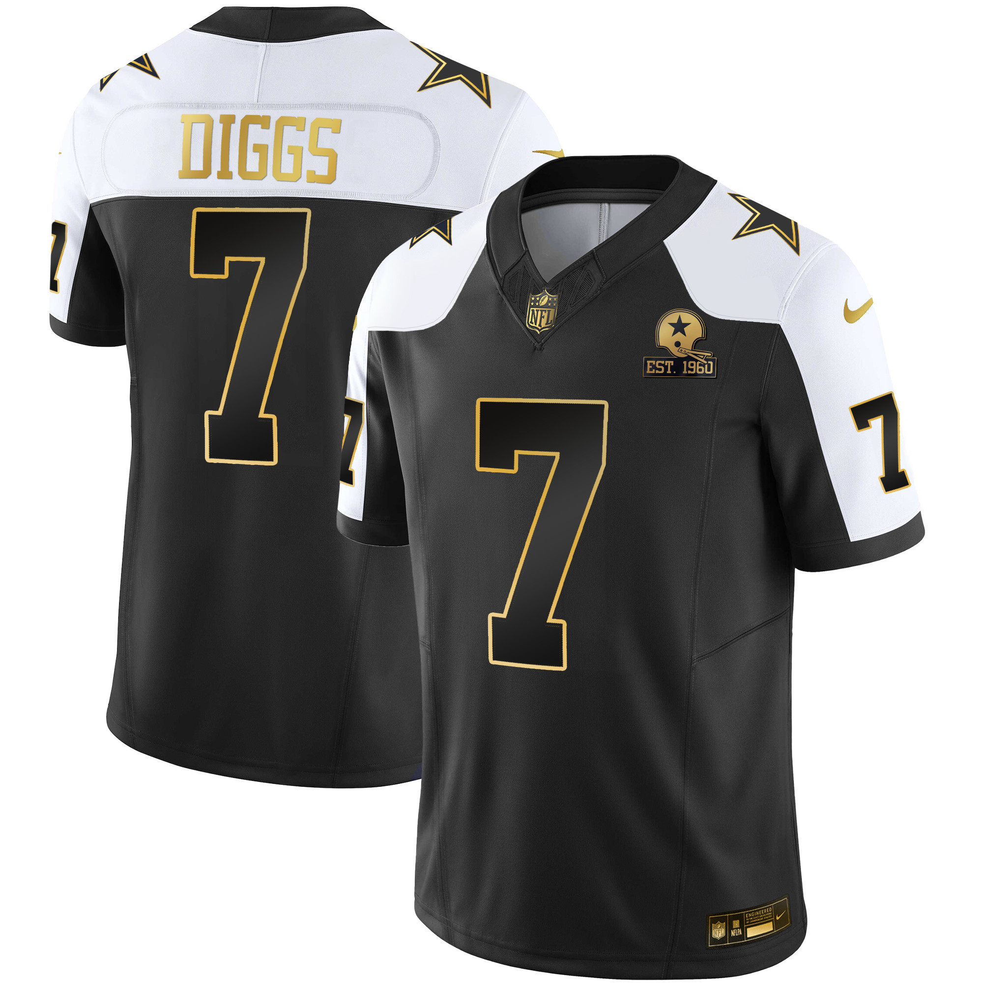 Trevon Diggs Men's Dallas Cowboys Throwback Limited Vapor 2004 Black Gold Jersey - All Stitched 