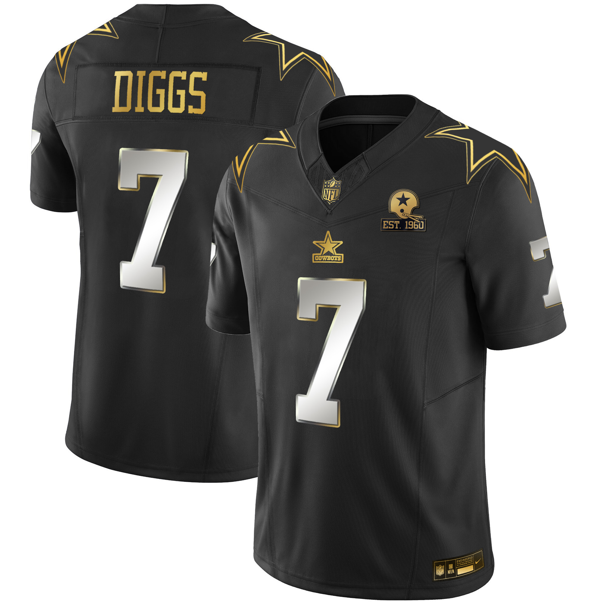 Trevon Diggs Men's Dallas Cowboys Throwback Limited Vapor Black Limited Jersey - All Stitched 