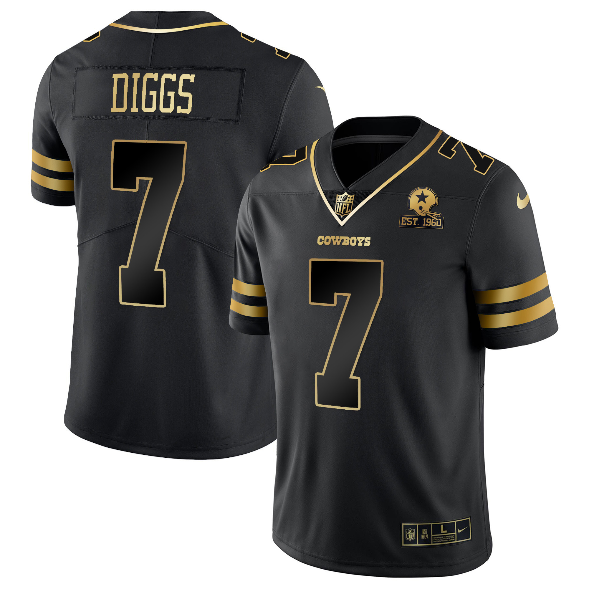 Trevon Diggs Men's Dallas Cowboys Vapor Gold Black Gold Jersey - All Stitched 