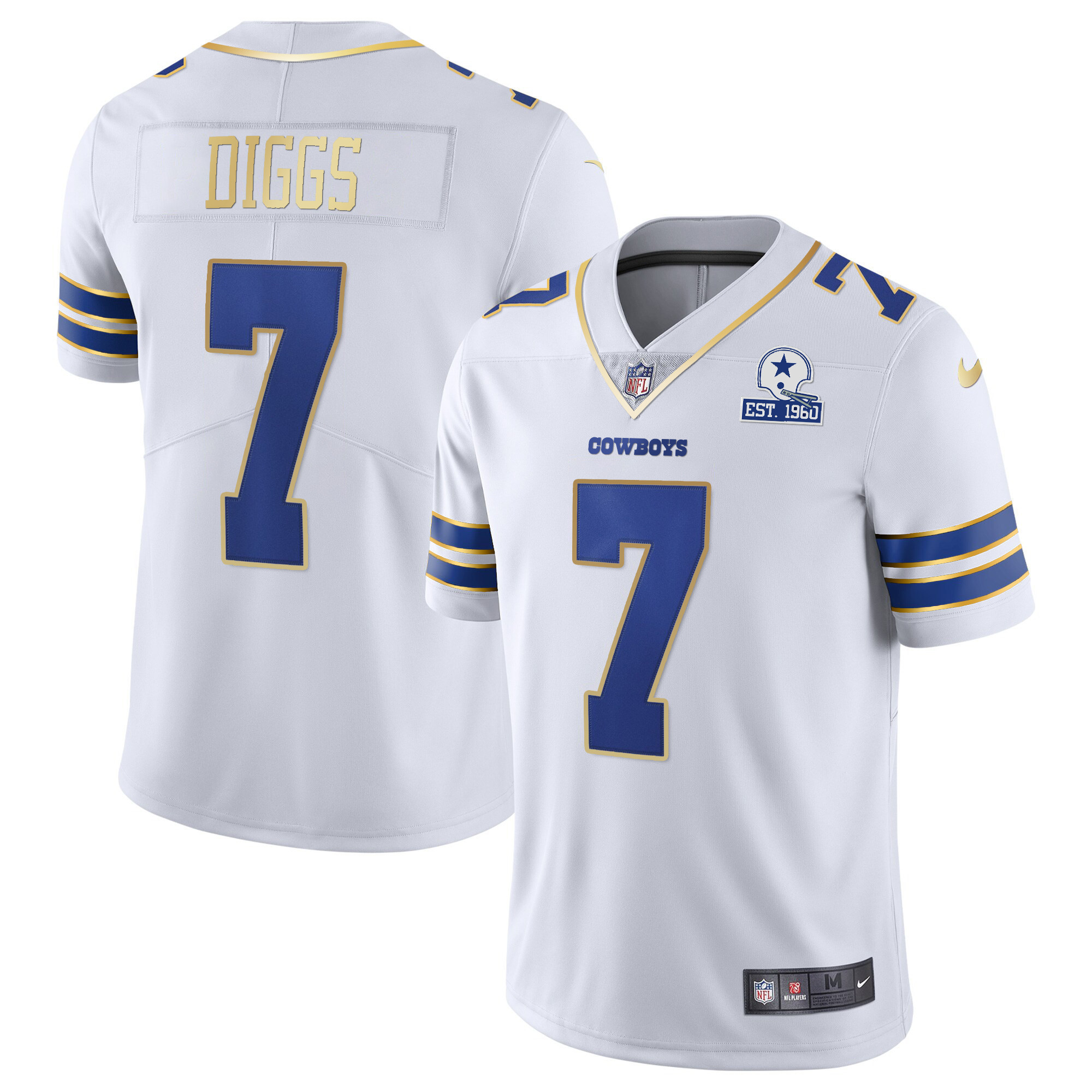 Trevon Diggs Men's Dallas Cowboys Vapor Gold White Gold Trim Jersey - All Stitched 