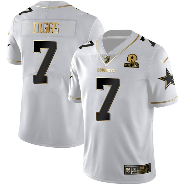 Trevon Diggs Women's Dallas Cowboys Gold & Split Vapor Est 1960 Patch White Gold Jersey - All Stitched 