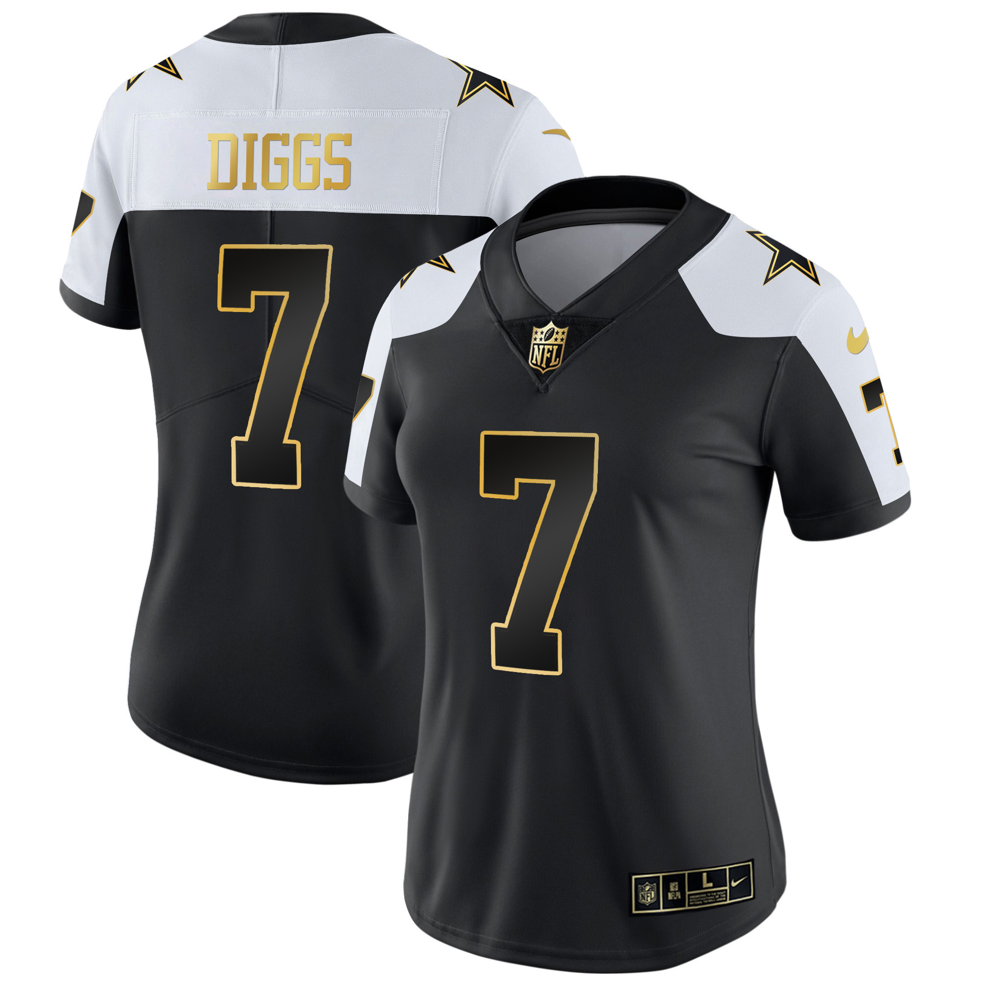 Trevon Diggs Women's Dallas Cowboys Throwback Limited Vapor 2004 Black Gold Jersey - All Stitched 