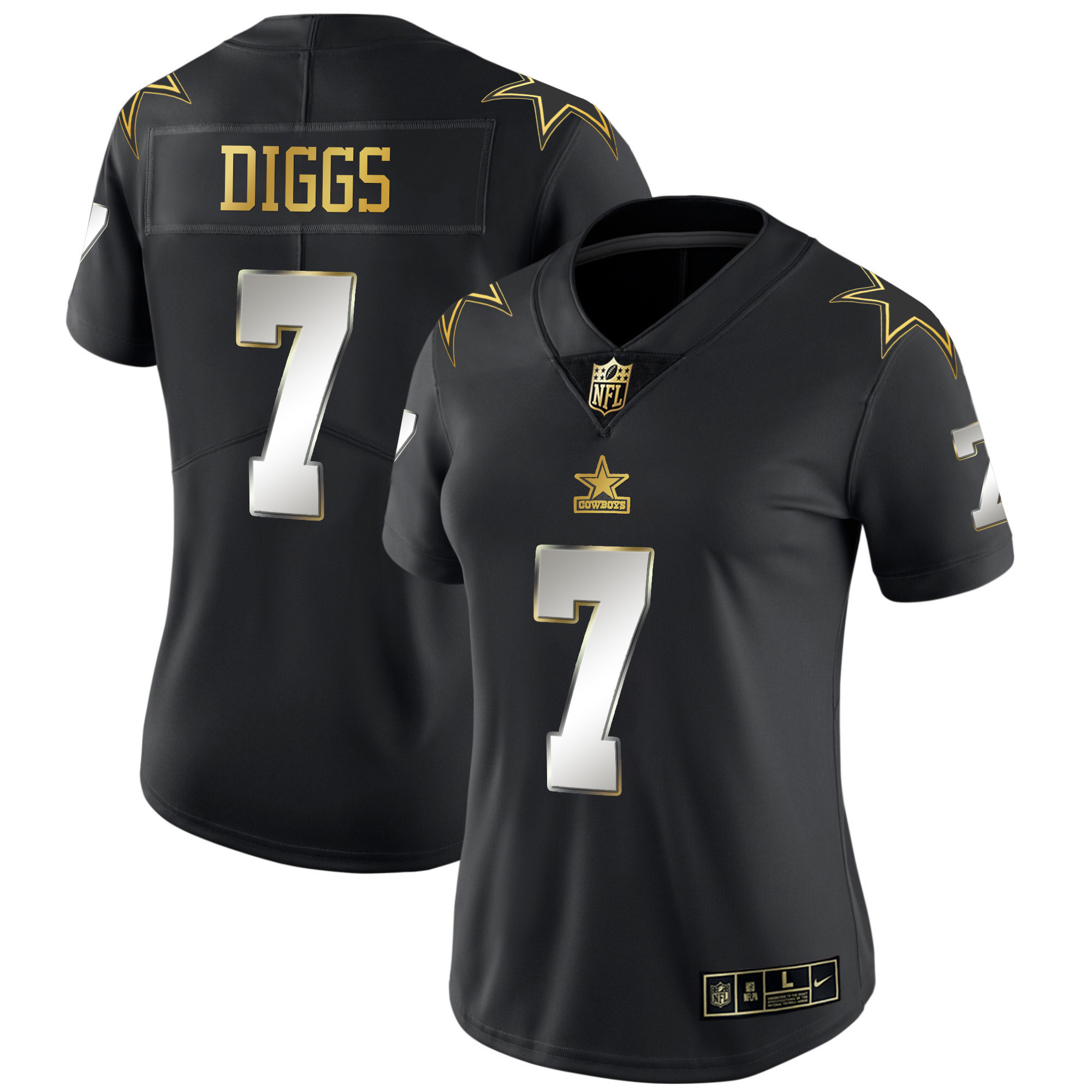 Trevon Diggs Women's Dallas Cowboys Throwback Limited Vapor Black Limited Jersey - All Stitched 