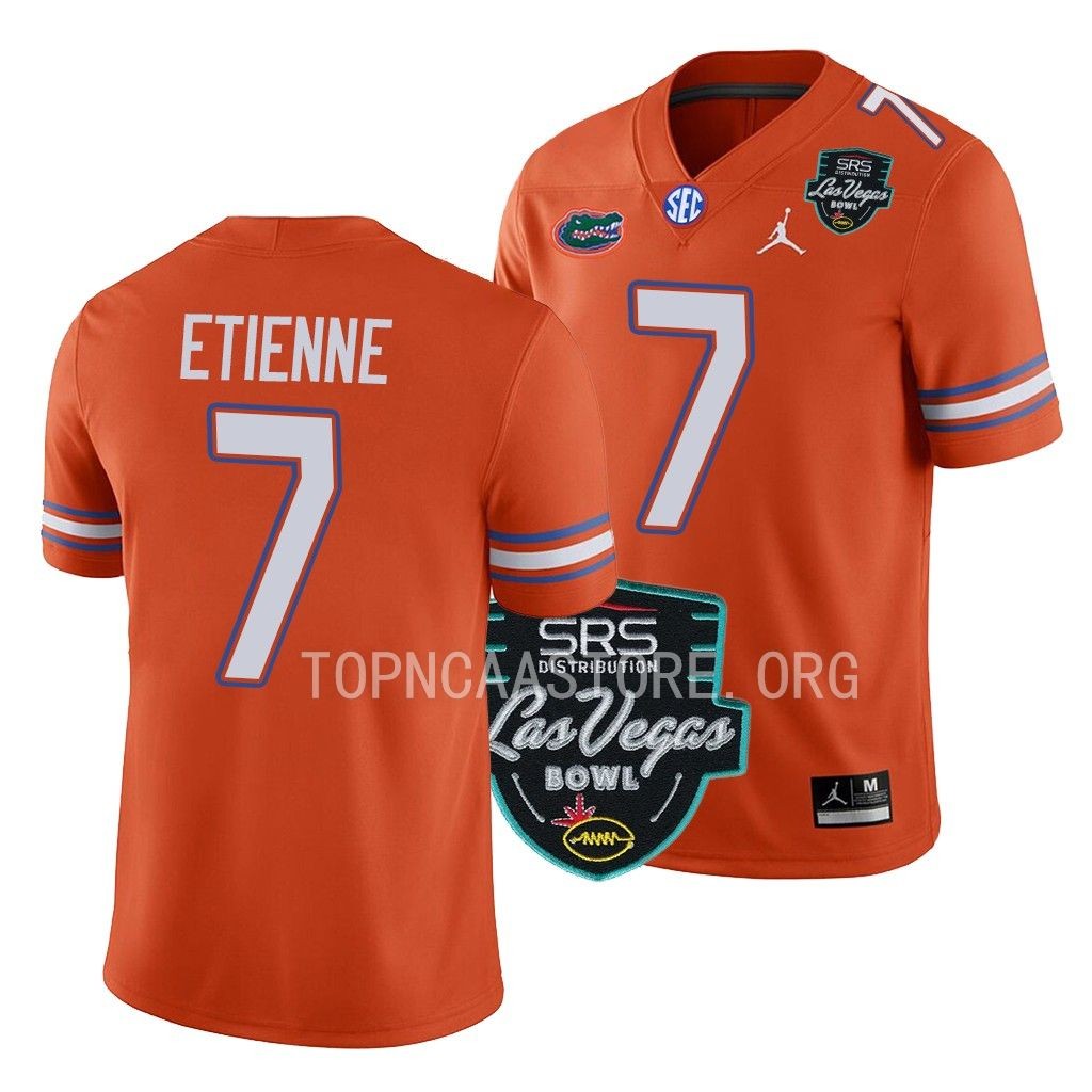 Trevor Etienne Jersey Florida Gators #7 Orange 2022 Las Vegas Bowl Alternate Men's Tee