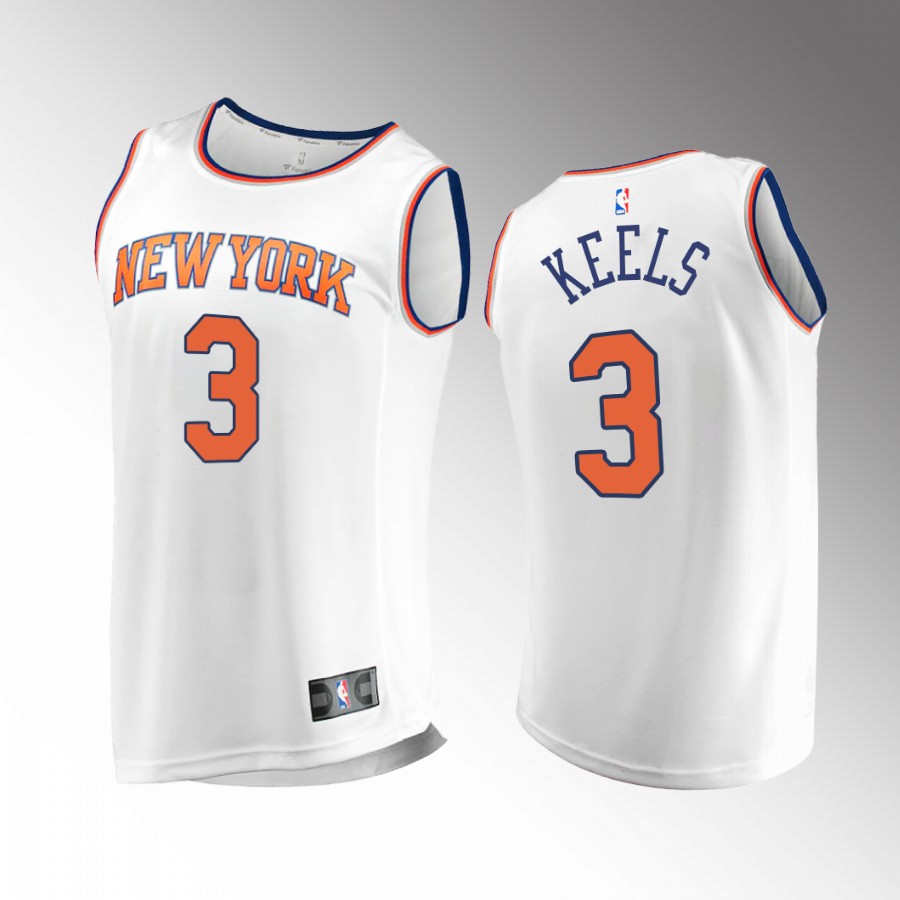 Trevor Keels Knicks #3 White Jersey Fast Break 2022-23