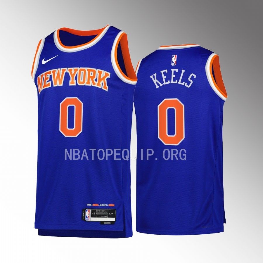 Trevor Keels New York Knicks #0 Blue Jersey 2022-23 Icon Edition Swingman