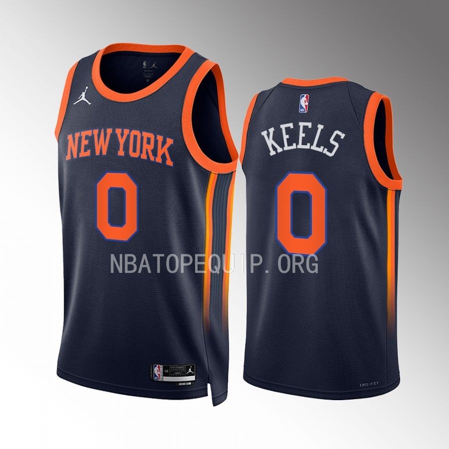 Trevor Keels New York Knicks Navy Statement Edition 2022-23 Men Jersey Swingman