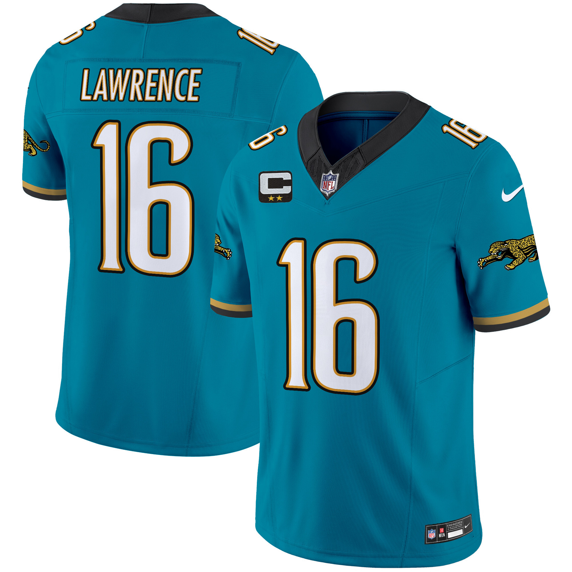 Trevor Lawrence Men's Jacksonville Jaguars Throwback Vapor Limited Teal Jersey - All Stitched