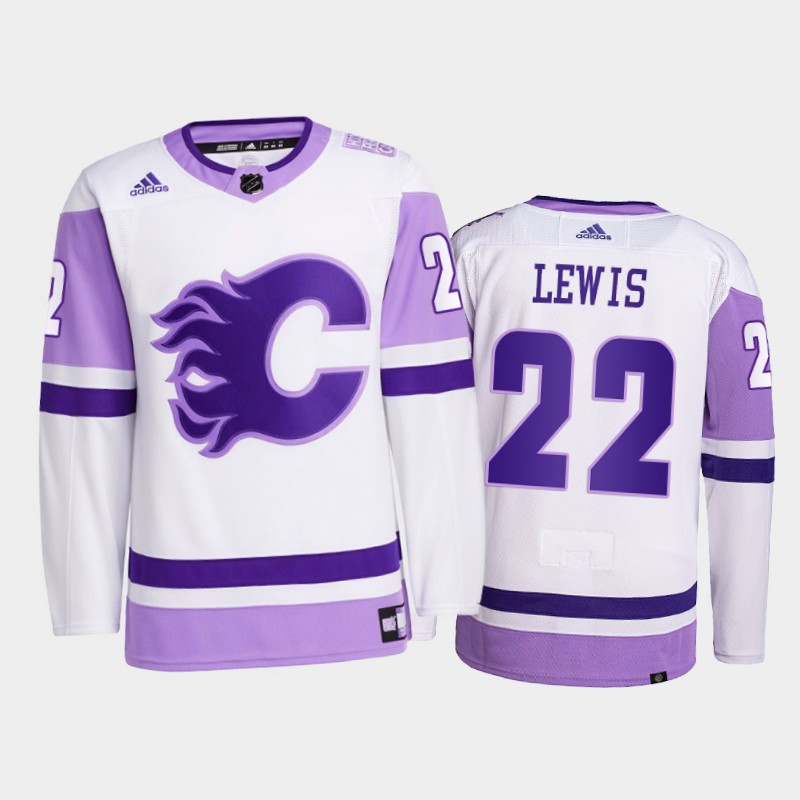 Trevor Lewis #22 Calgary Flames 2021 FightsCancer White Primegreen Jersey