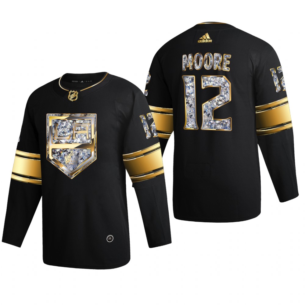Trevor Moore #12 Los Angeles Kings 2022 Stanley Cup Playoffs Black Diamond Edition Jersey