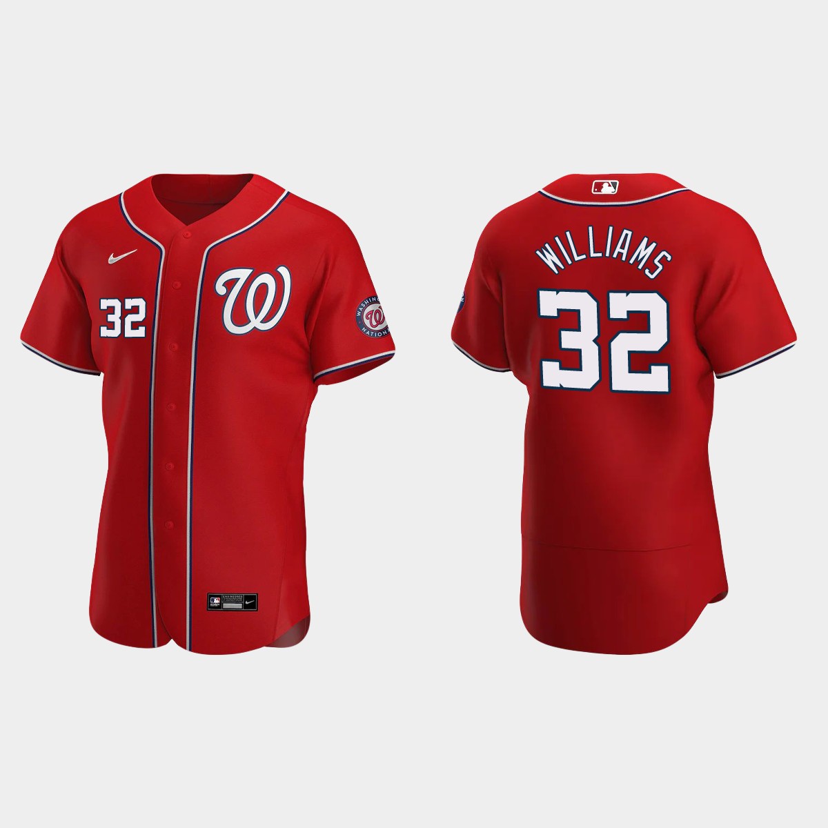 Trevor Williams Washington Nationals Alternate Jersey - Red