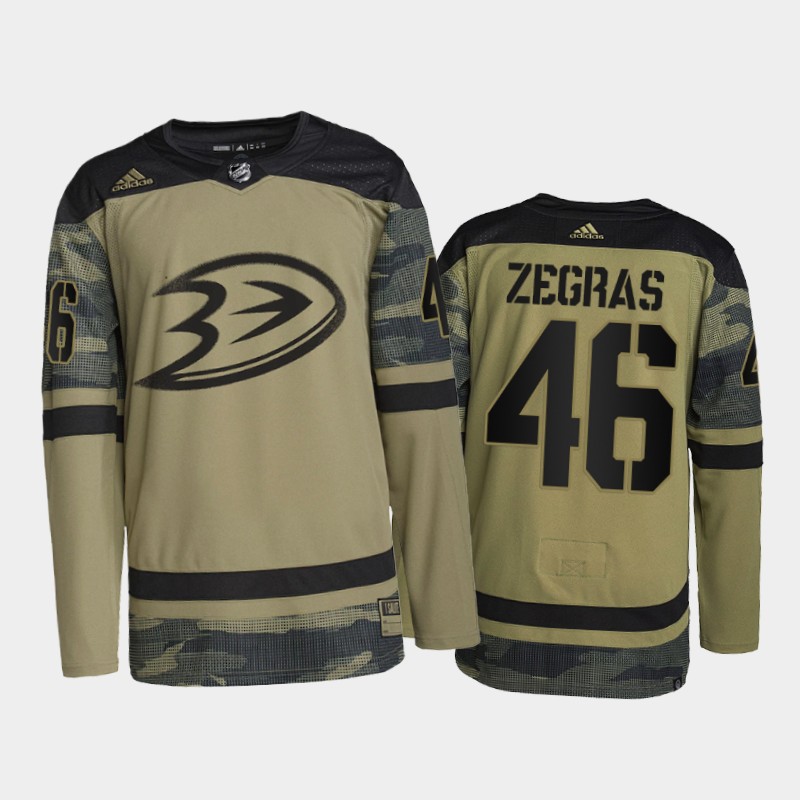Trevor Zegras Anaheim Ducks Military Appreciation Jersey Camo #46 Practice