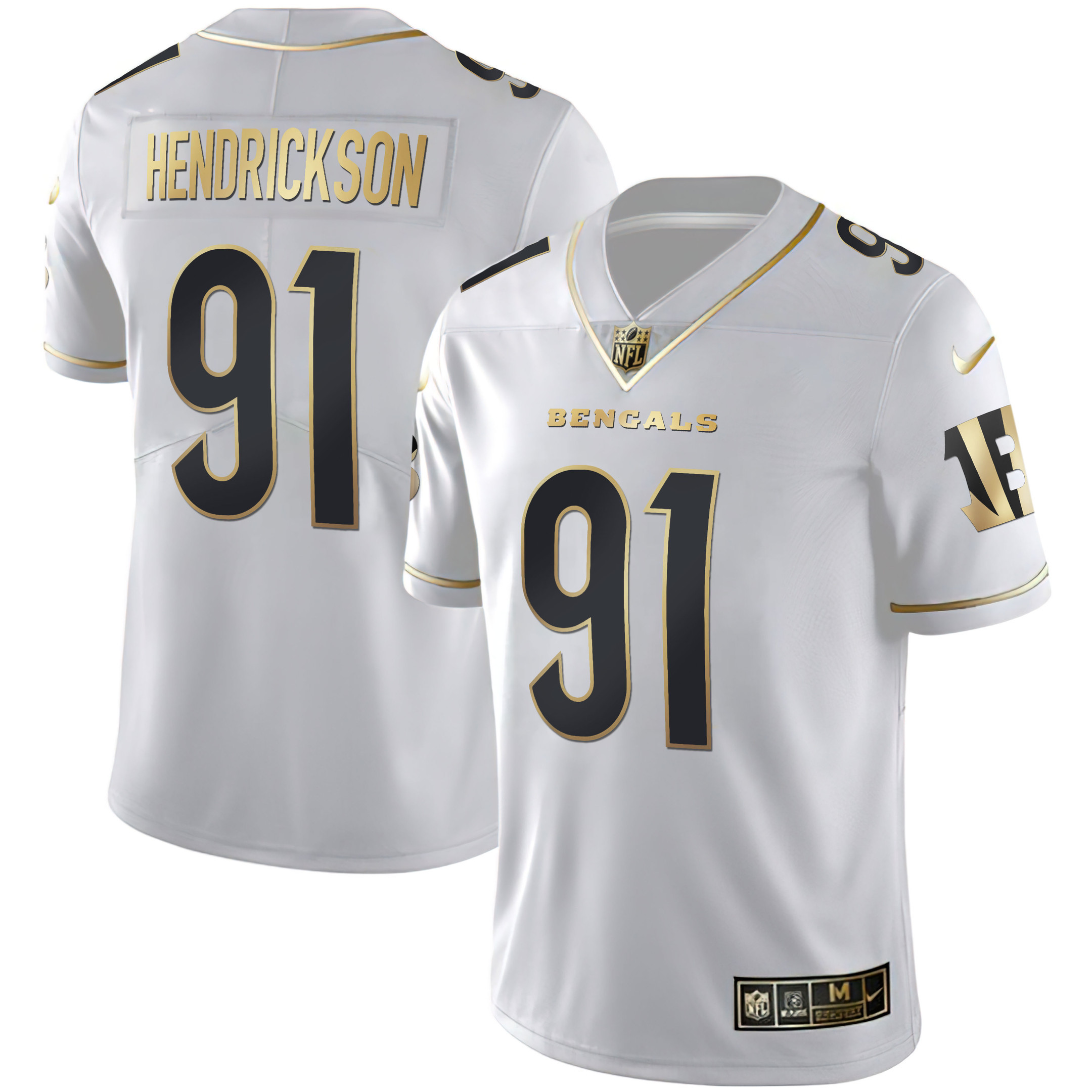 Trey Hendrickson Women's Cincinnati Bengals White Gold & Black Gold White Gold Jersey - All Stitched 