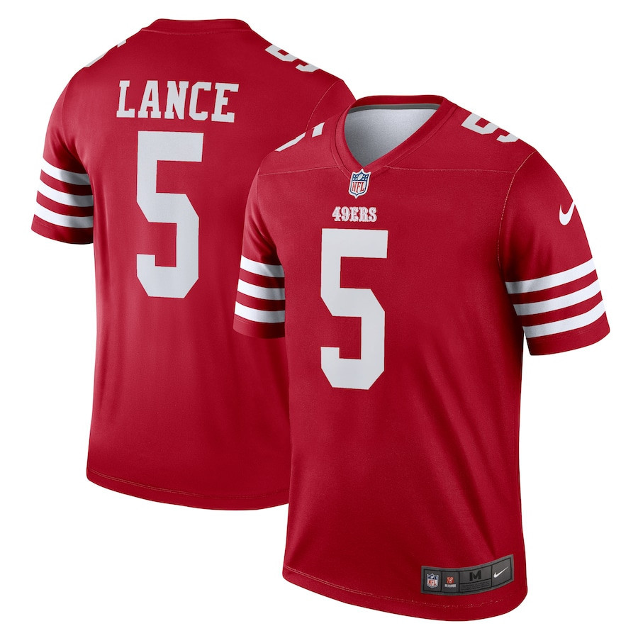 Trey Lance 5 San Francisco 49ers Legend Stitched Jersey – Scarlet