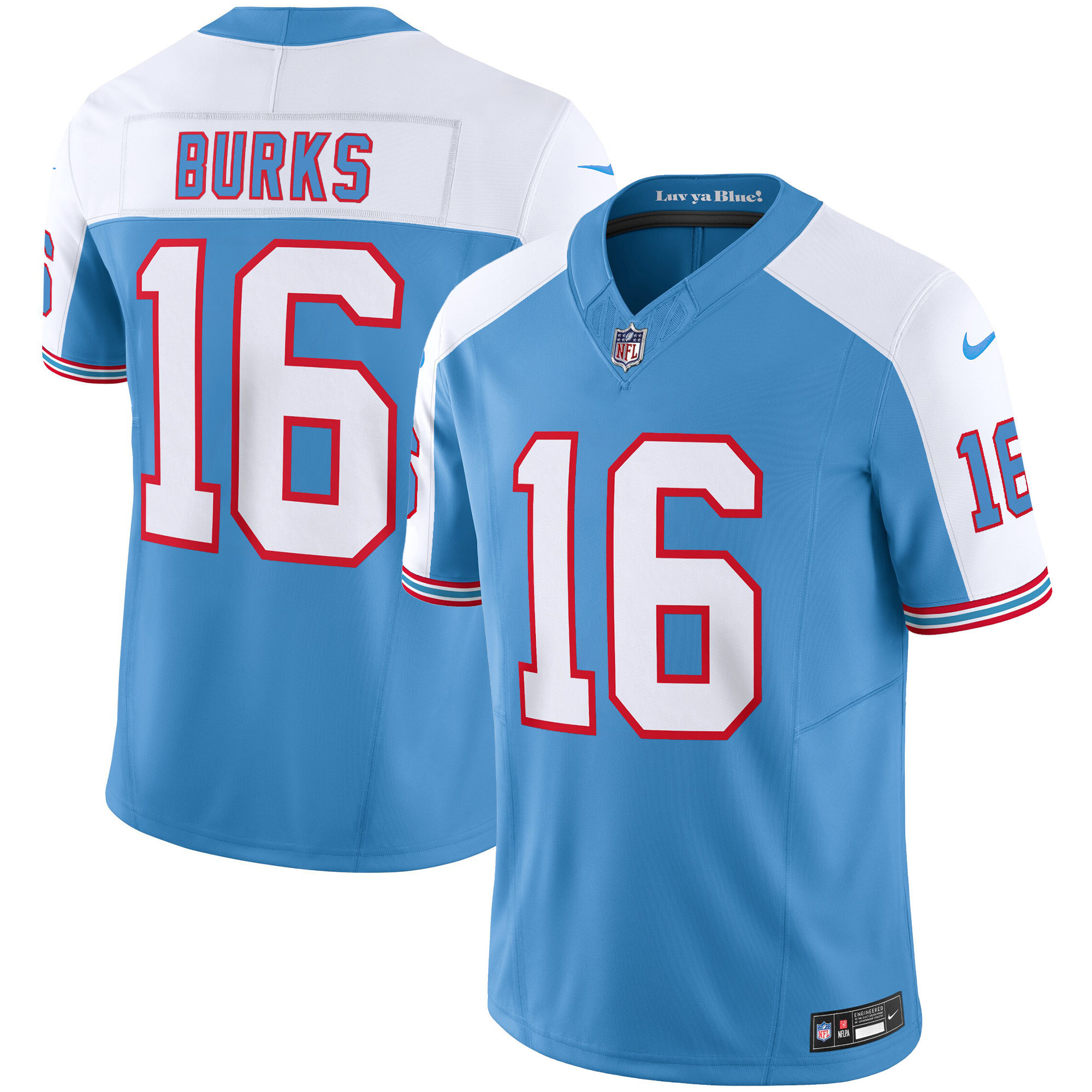 Treylon Burks Men's Tennessee Titans Throwback Limited Vapor Alternate Jersey - All Stitched 