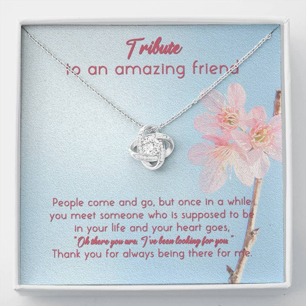 Tribute To An Amazing Friend Love Knot Necklace