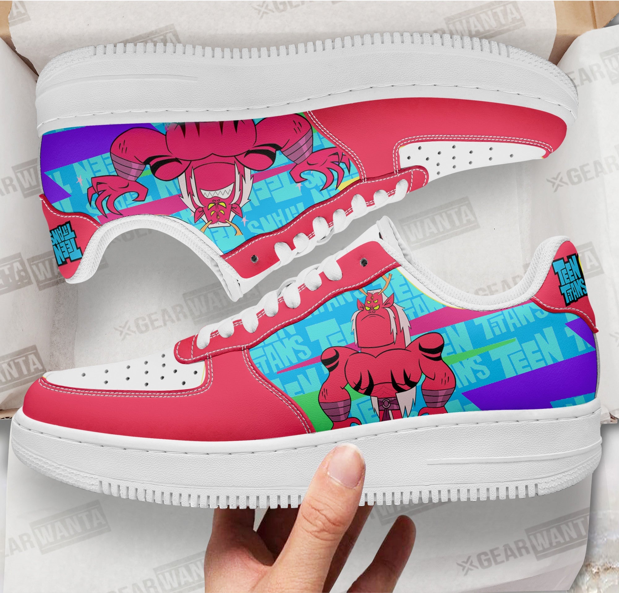 Trigon Air Sneakers Custom Teen Titan Go Cartoon Shoes