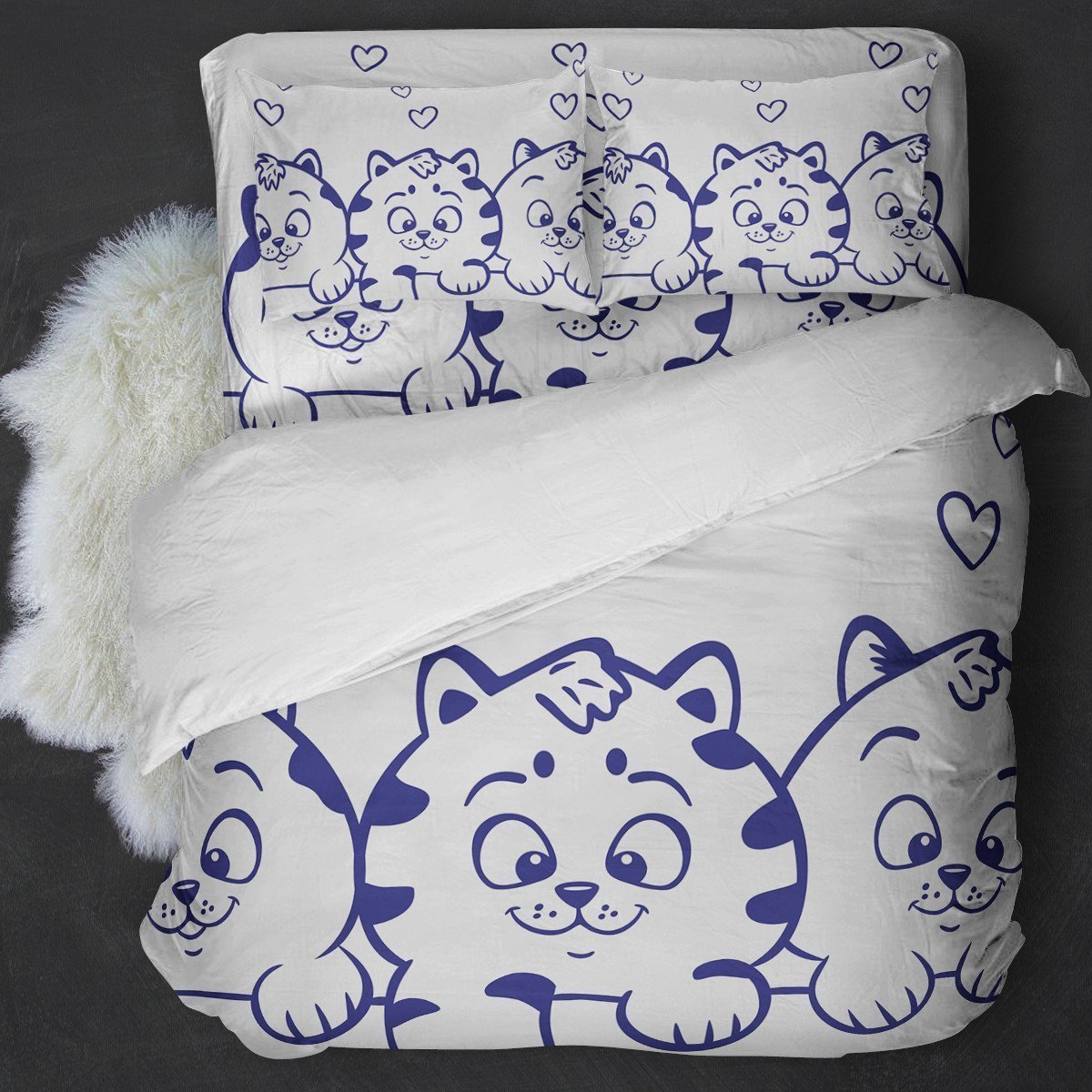 Triple Cats Duvet Cover Bedding Set