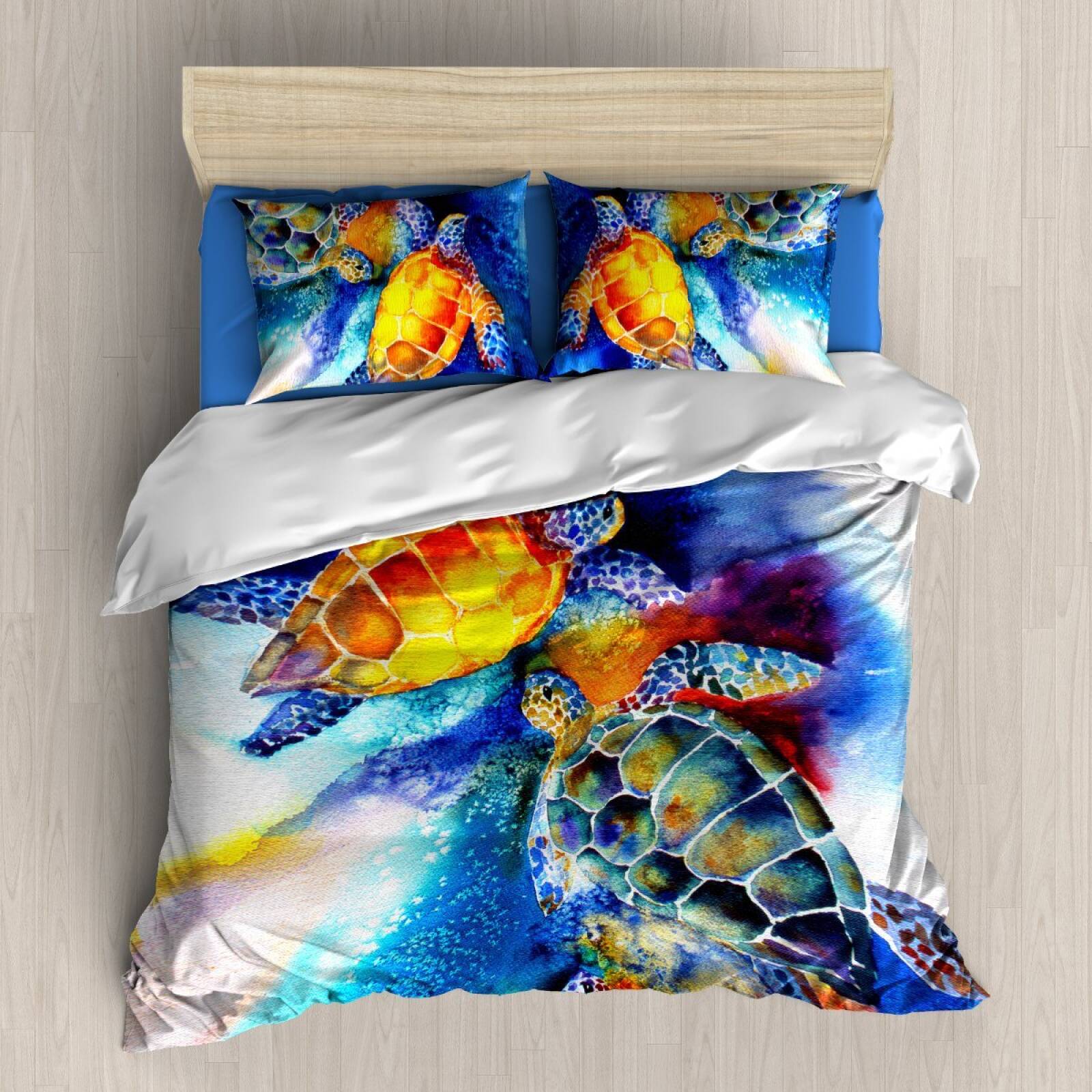 Triple Turtle 3D Customized Duvet Cover Bedding Set