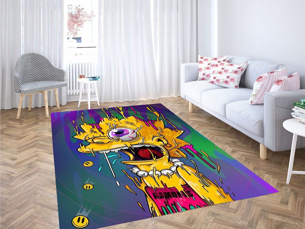 Trippy Lisa Simpson Cool Wallpaper Living Room Modern Carpet Rectangle Rug