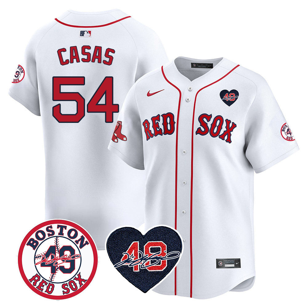 Triston Casas Men's Boston Red Sox Tim Wakefield Memorial Patch Vaper Premier Limited White Jersey - All Stitched