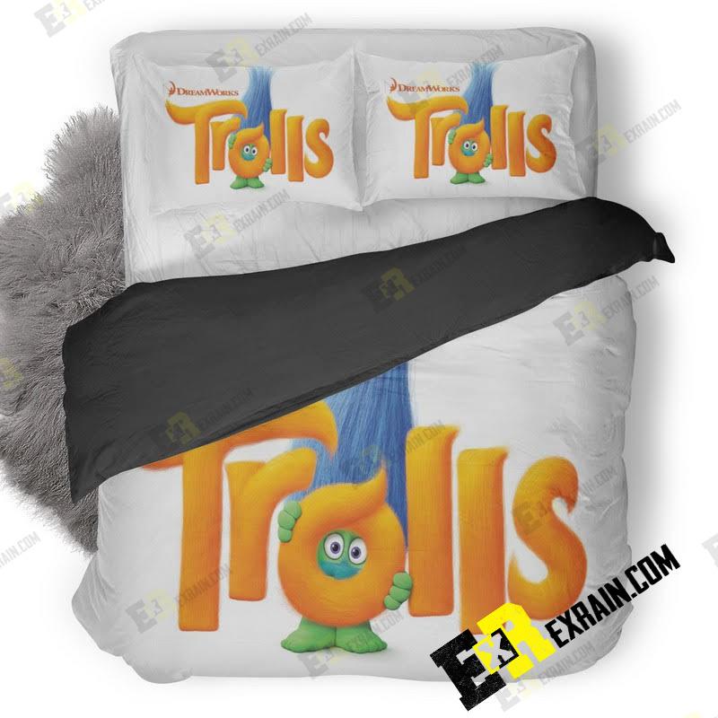 Trolls Animated Movie On 3D Customized Duvet Cover Bedding Set