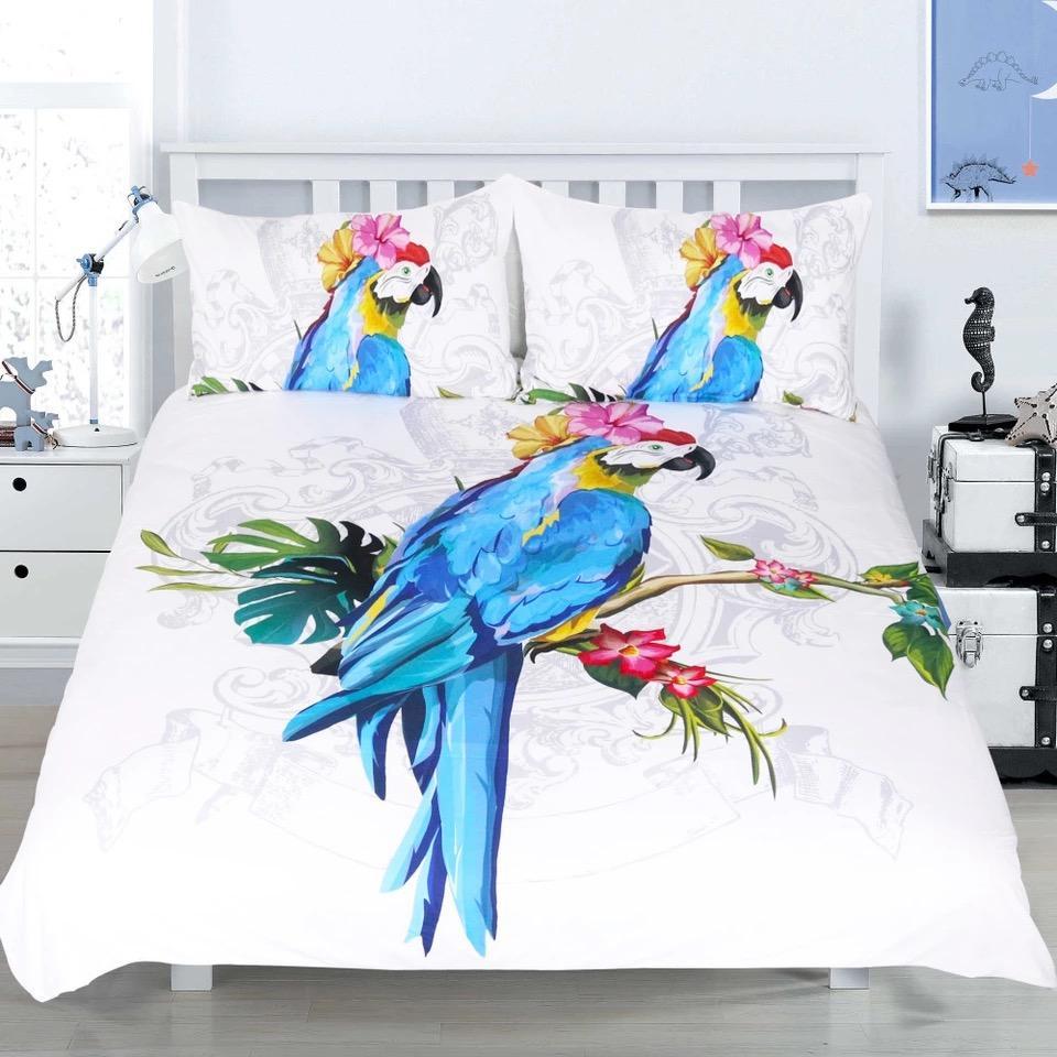 Tropical Macaw 3D Customized Duvet Cover Bedding Set