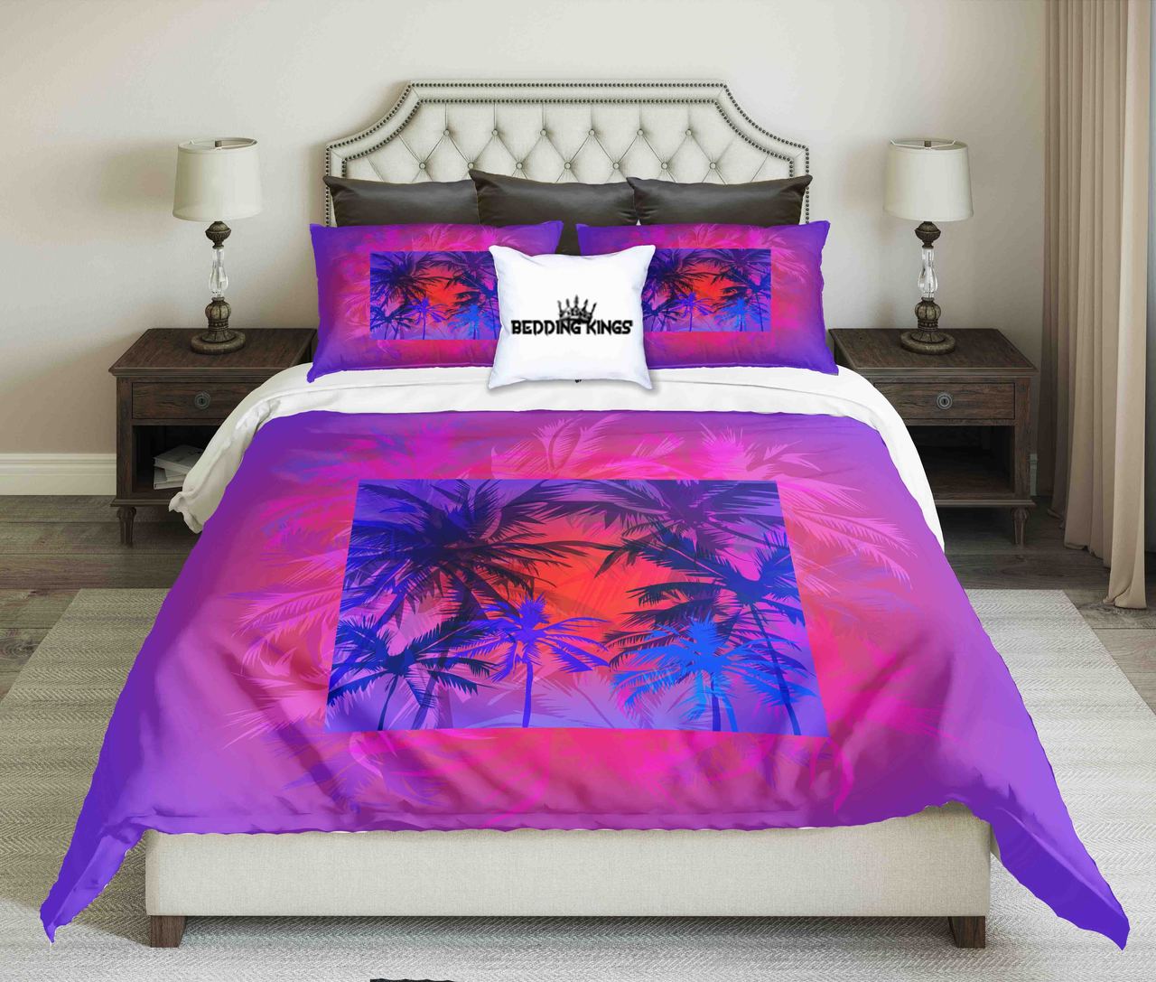 Tropicalun On Palm Beach Design Kings 3D Customized Duvet Cover Bedding Set