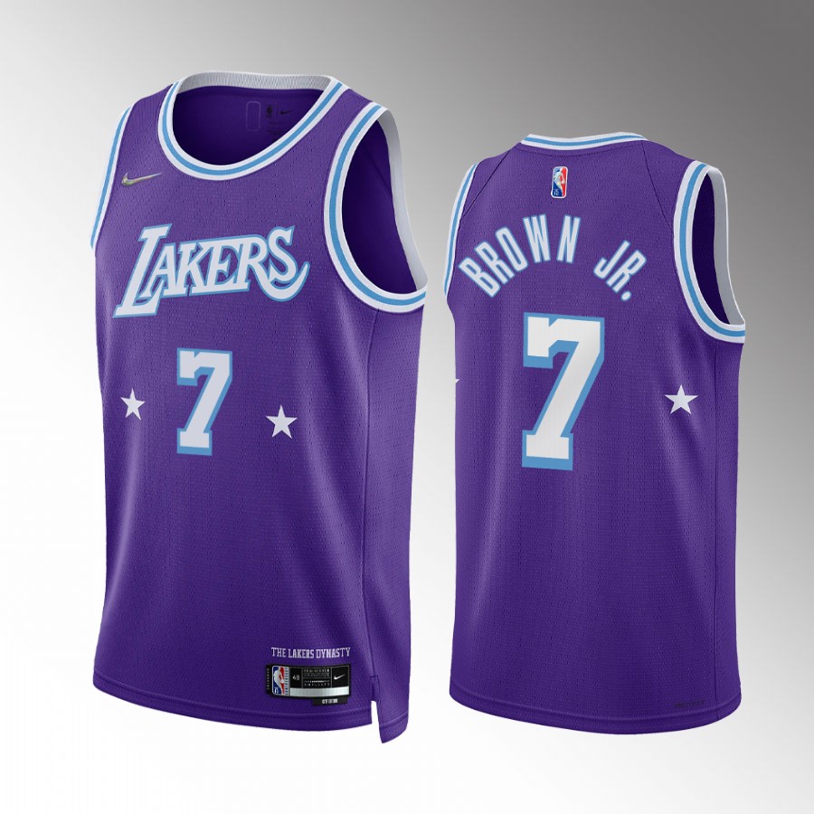 Troy Brown Jr. Los Angeles Lakers Purple City Edition #7 Jersey 2022 Trade
