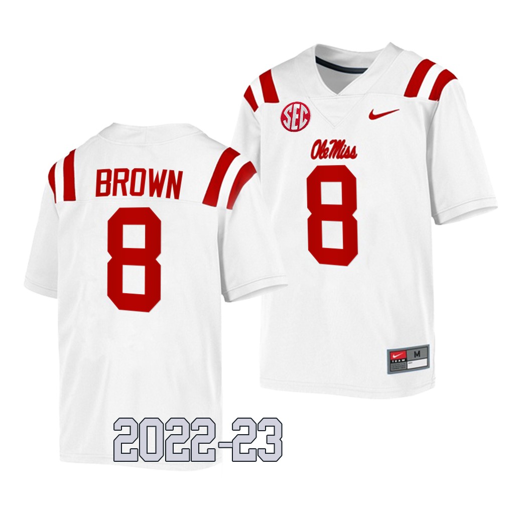 Troy Brown Ole Miss Rebels College White Men Game 8 Jersey 2022-23