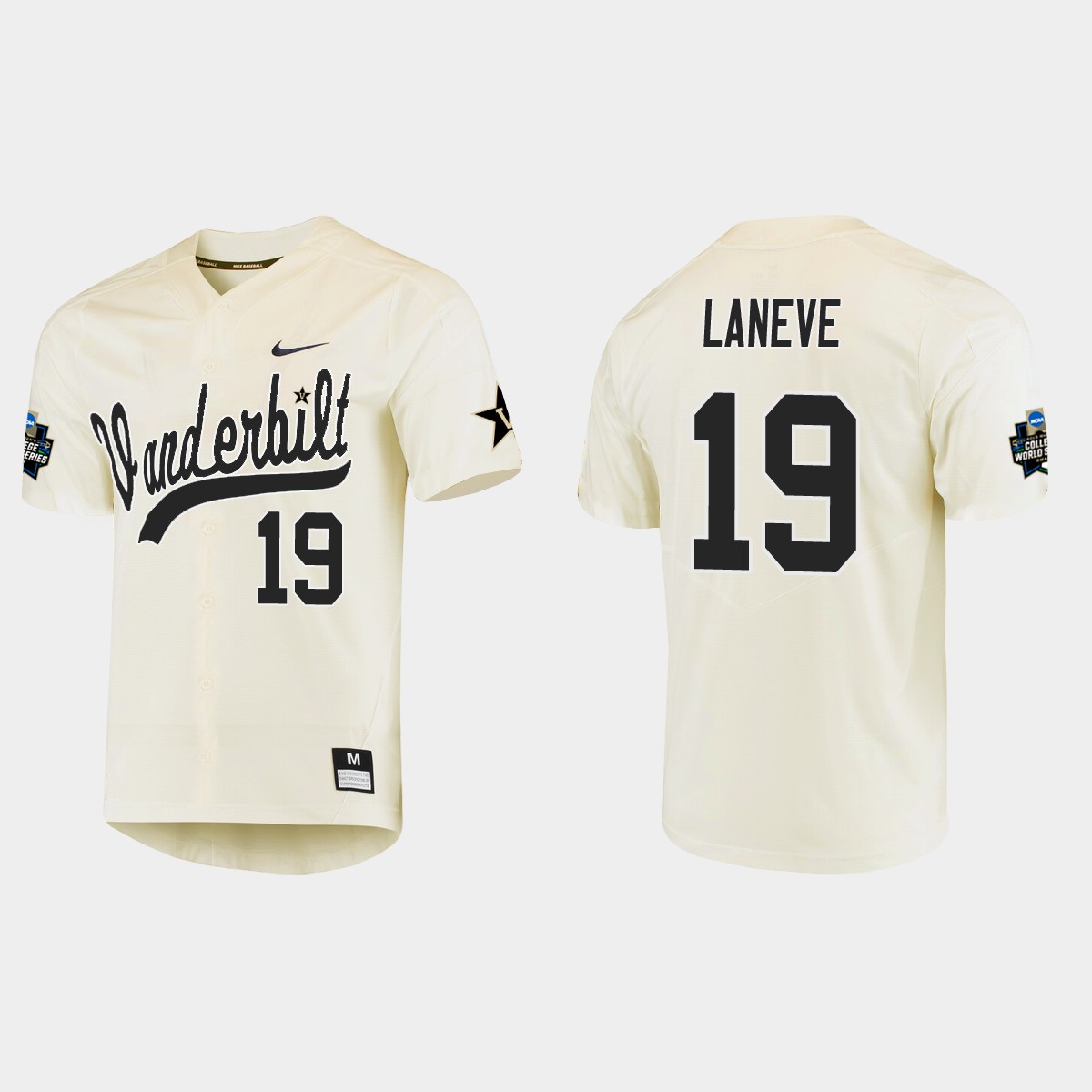 Troy LaNeve Vanderbilt Commodores College World Series Jersey - Cream
