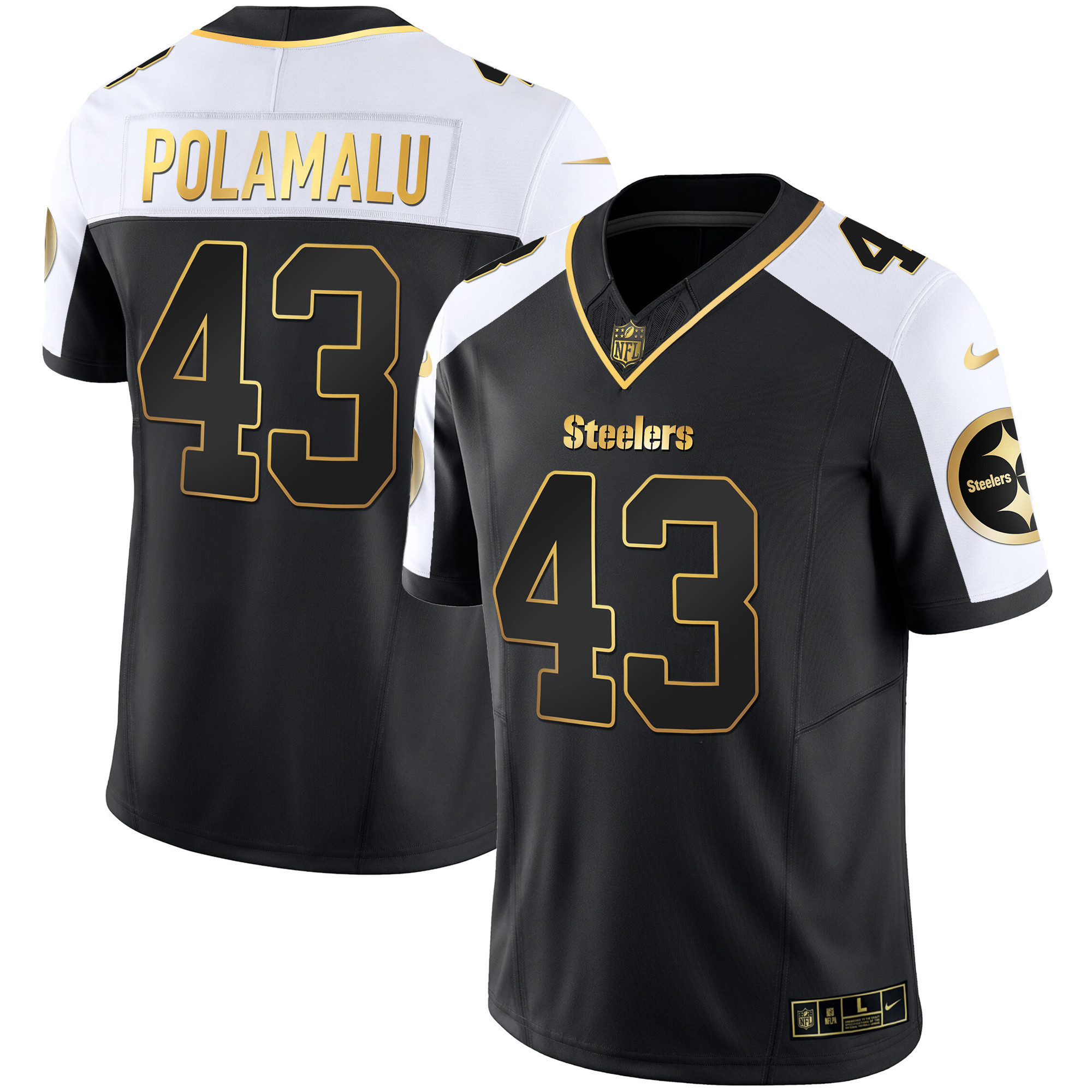 Troy Polamalu Men's Pittsburgh Steelers Gold Vapor V2 Alternate Jersey - All Stitched