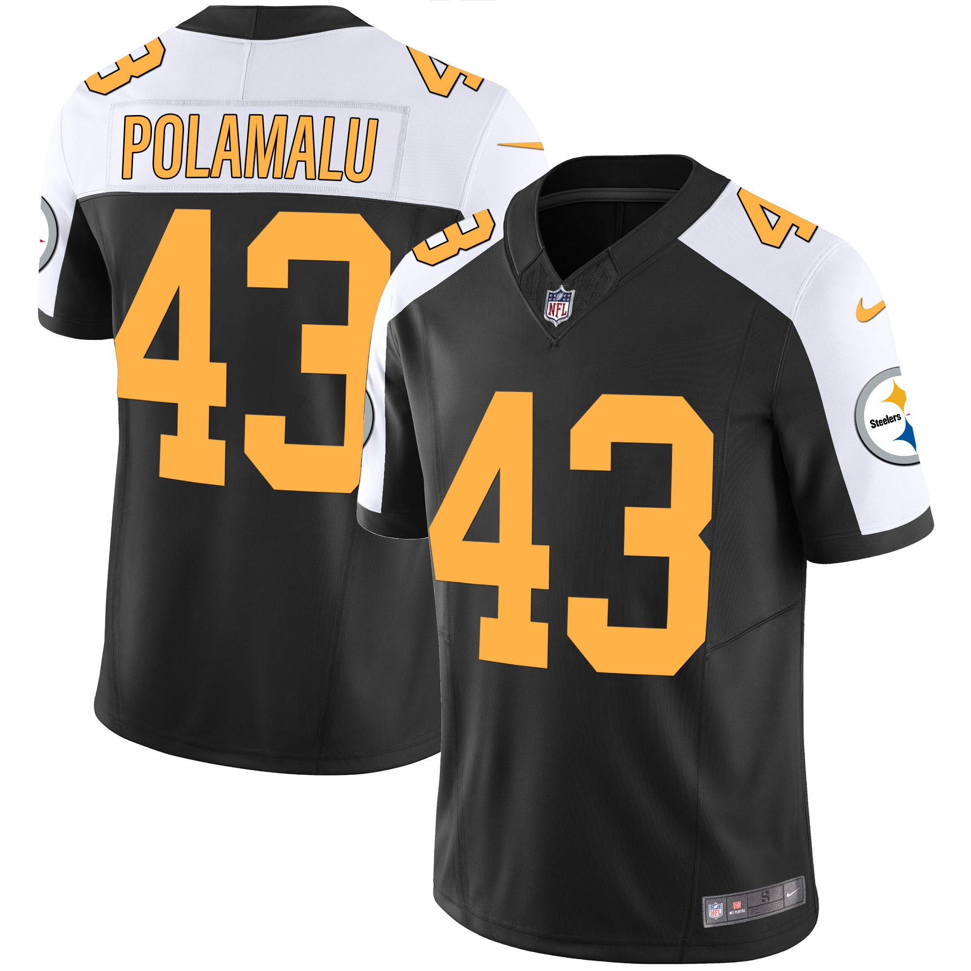 Troy Polamalu Men's Pittsburgh Steelers Vapor Limited V2 Rush Alternate Jersey - All Stitched