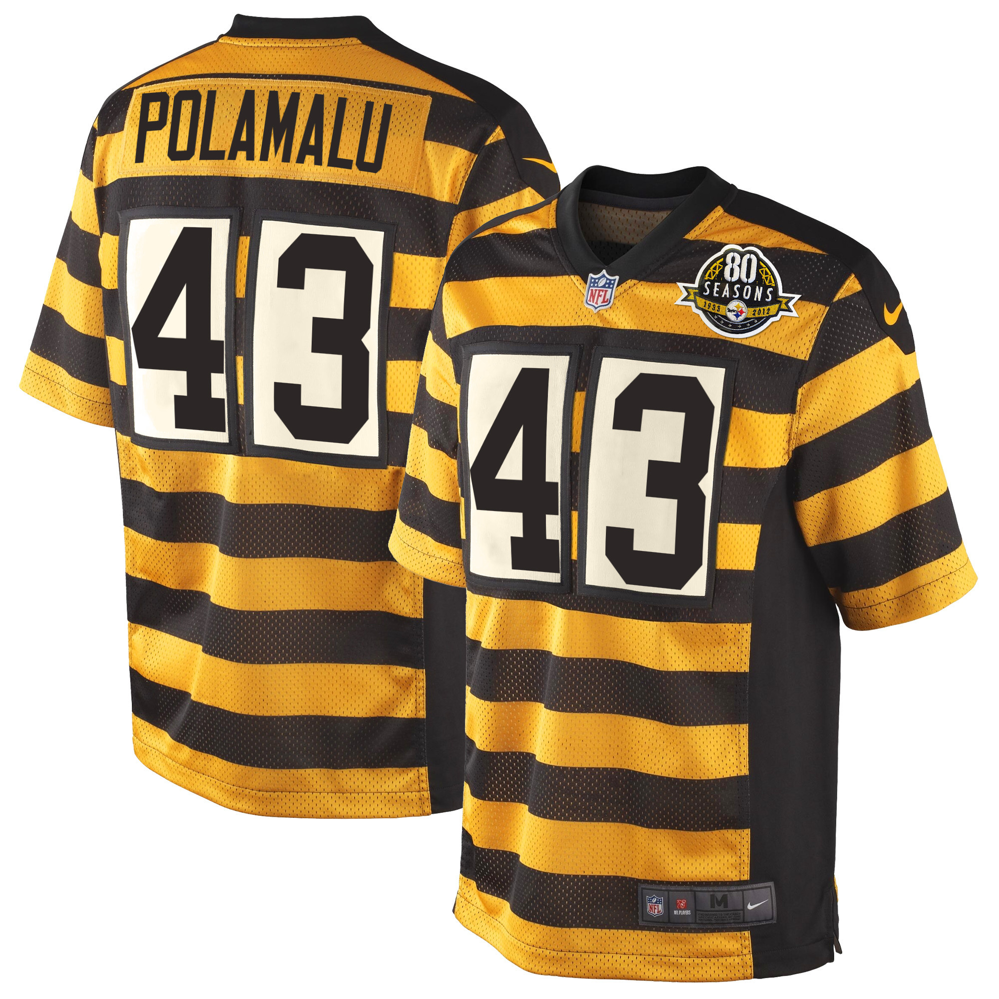 Troy Polamalu Pittsburgh Steelers Throwback Bunblebee Jersey - All Stitched